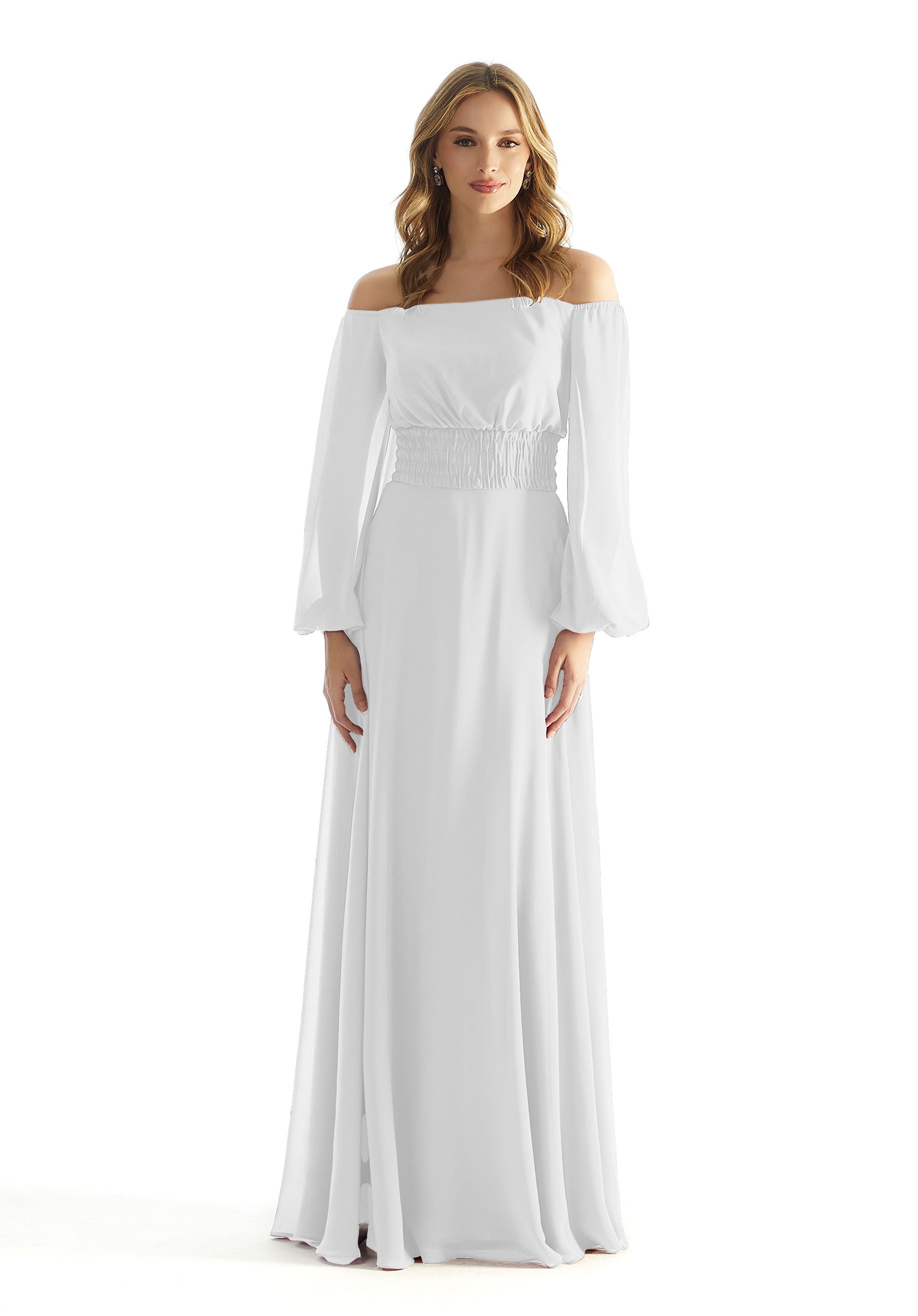 Wedding Dresses Long Sleeve A Line Wedding Bridal Dress MGNY Madeline Gardner New York 31238 White