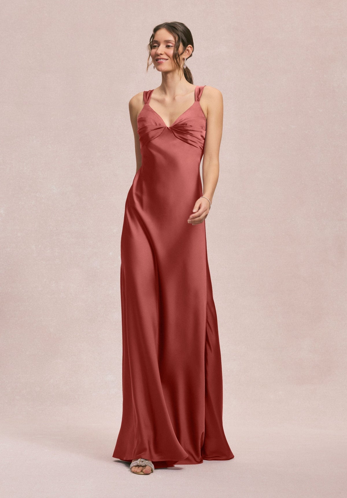 Formal Dresses A Line Long Formal Dress MGNY Madeline Gardner New York 31245 Terra Cotta