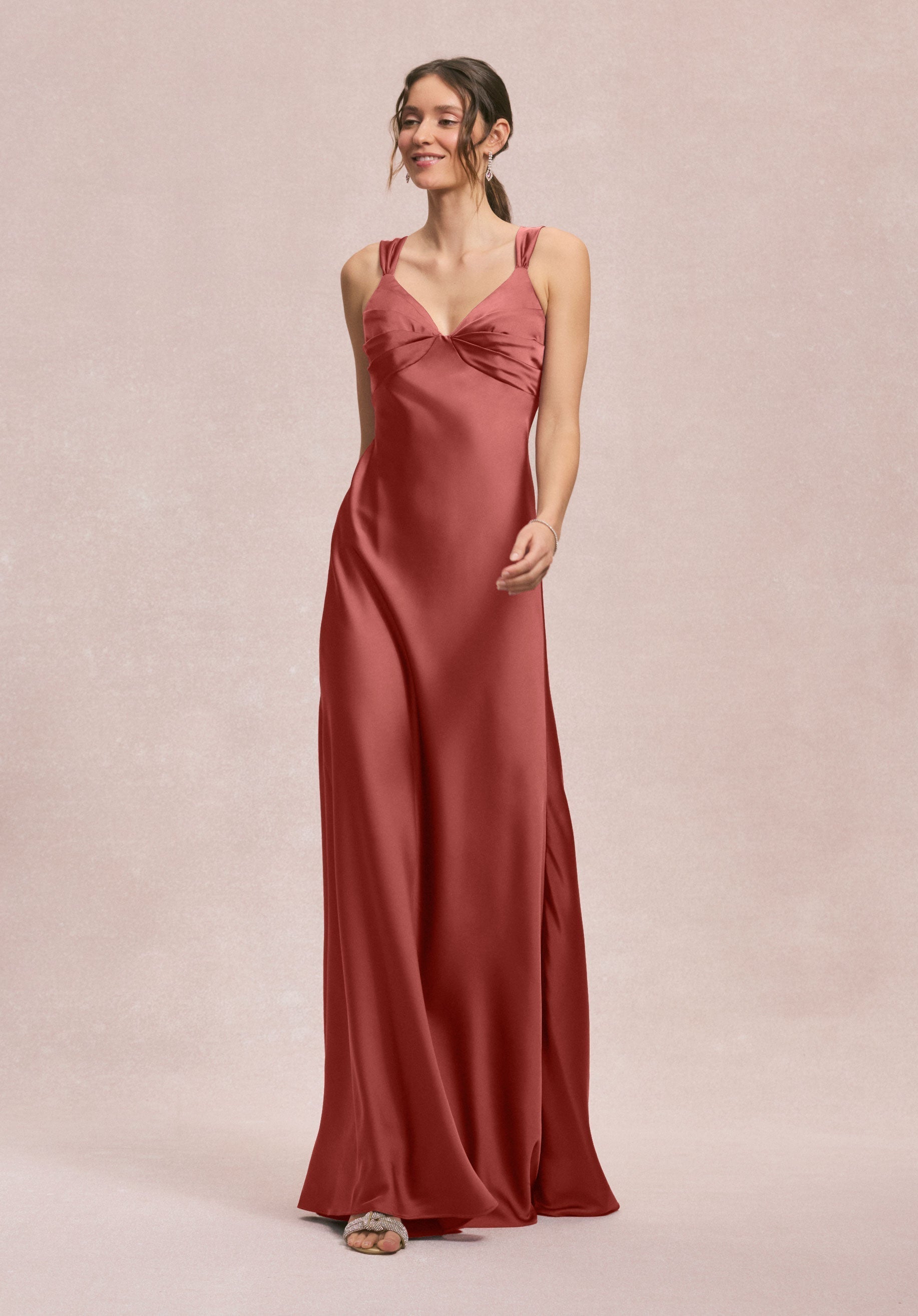 Formal Dresses A Line Long Formal Dress MGNY Madeline Gardner New York 31245 Terra Cotta