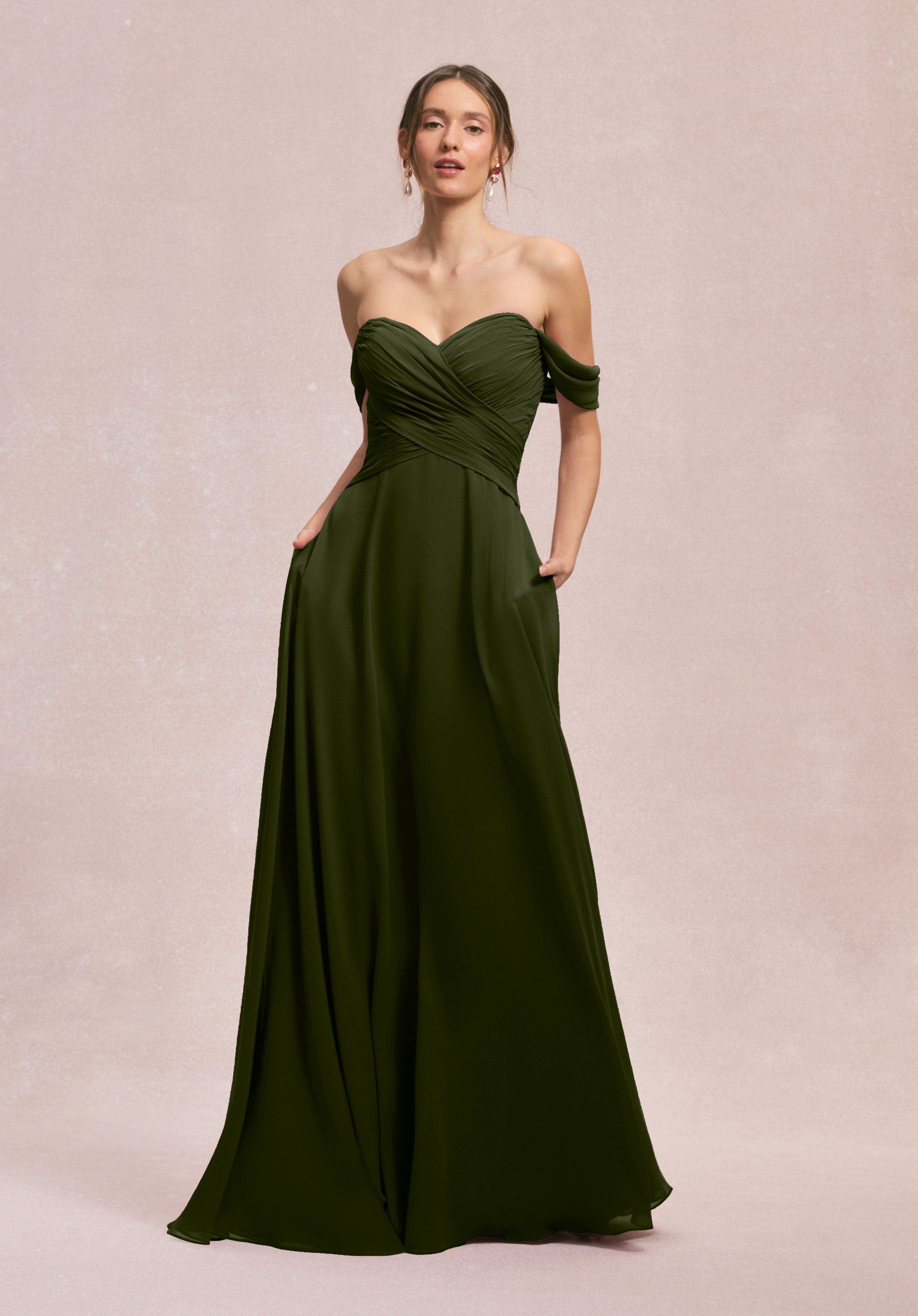 Evening Pleated A Line Long Dress MGNY Madeline Gardner New York 31248