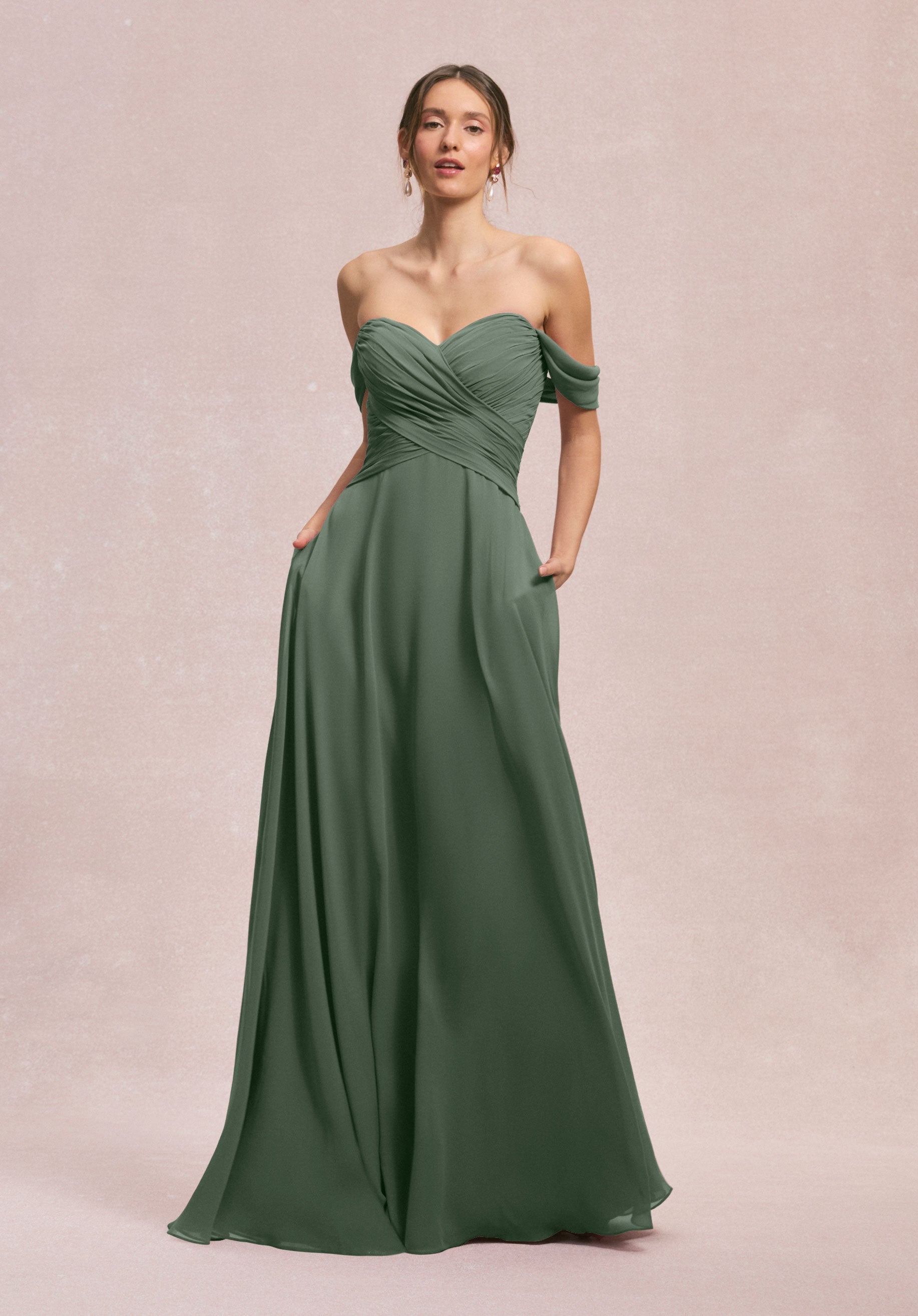 Formal Dresses A Line Evening Long Dress MGNY Madeline Gardner New York 31248 Moss