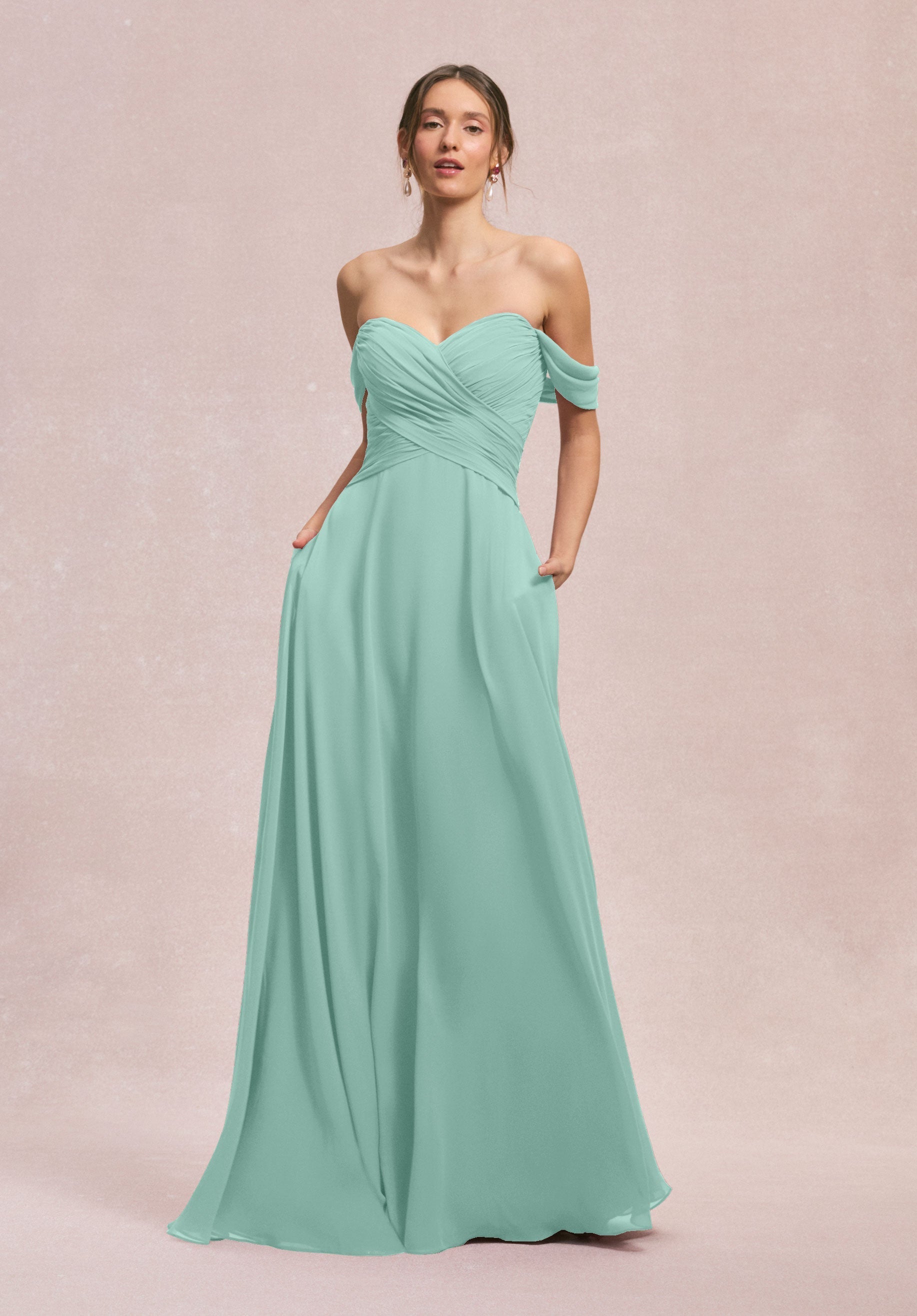 Formal Dresses A Line Evening Long Dress MGNY Madeline Gardner New York 31248 Mint