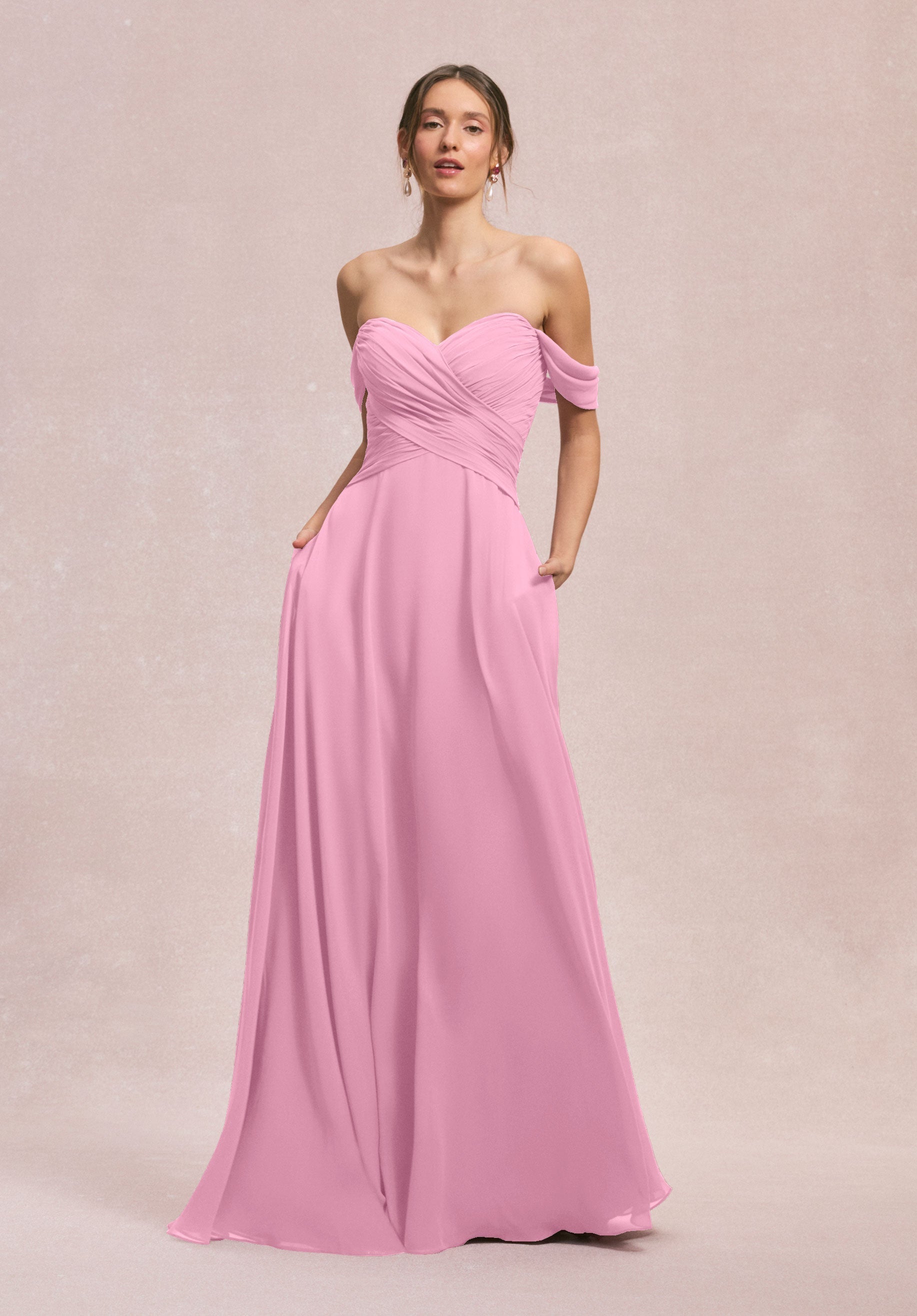 Formal Dresses Pleated Long Evening Dress MGNY Madeline Gardner New York 31248 Peony