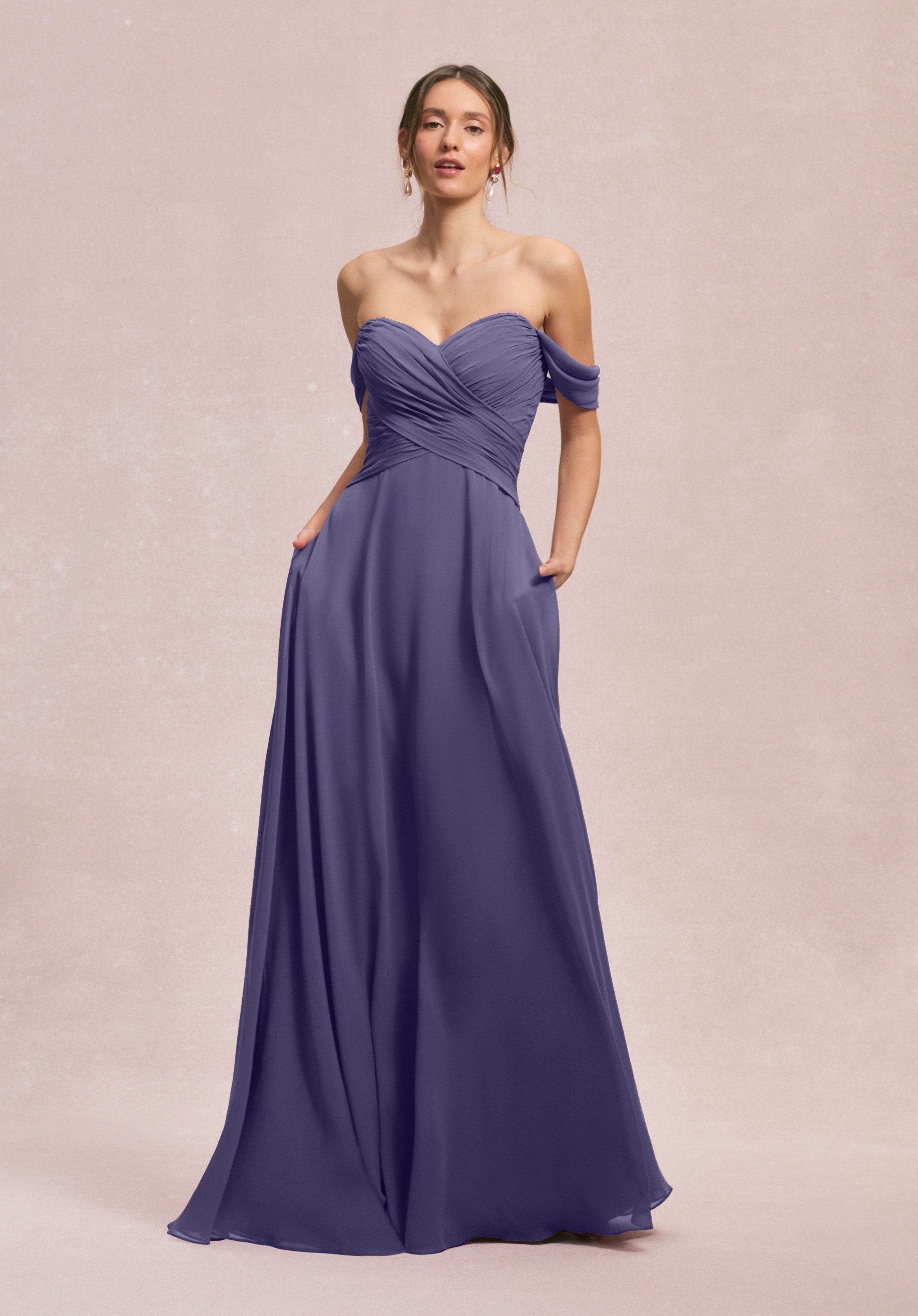 Formal Dresses Evening Pleated A Line Long Dress MGNY Madeline Gardner New York 31248 Storm