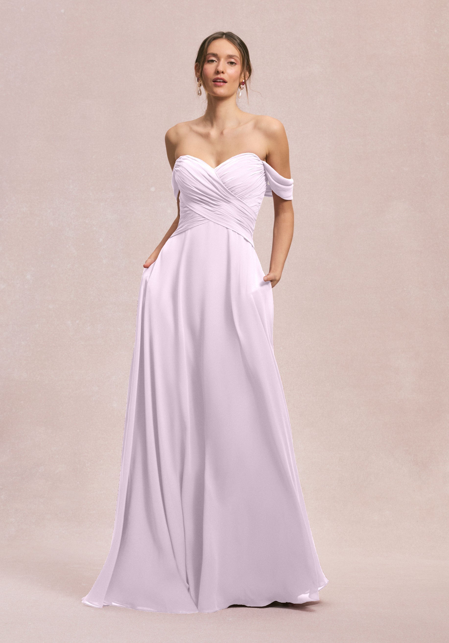 Formal Dresses Long Pleated Formal Evening A Line Dress MGNY Madeline Gardner New York 31248 Wisteria