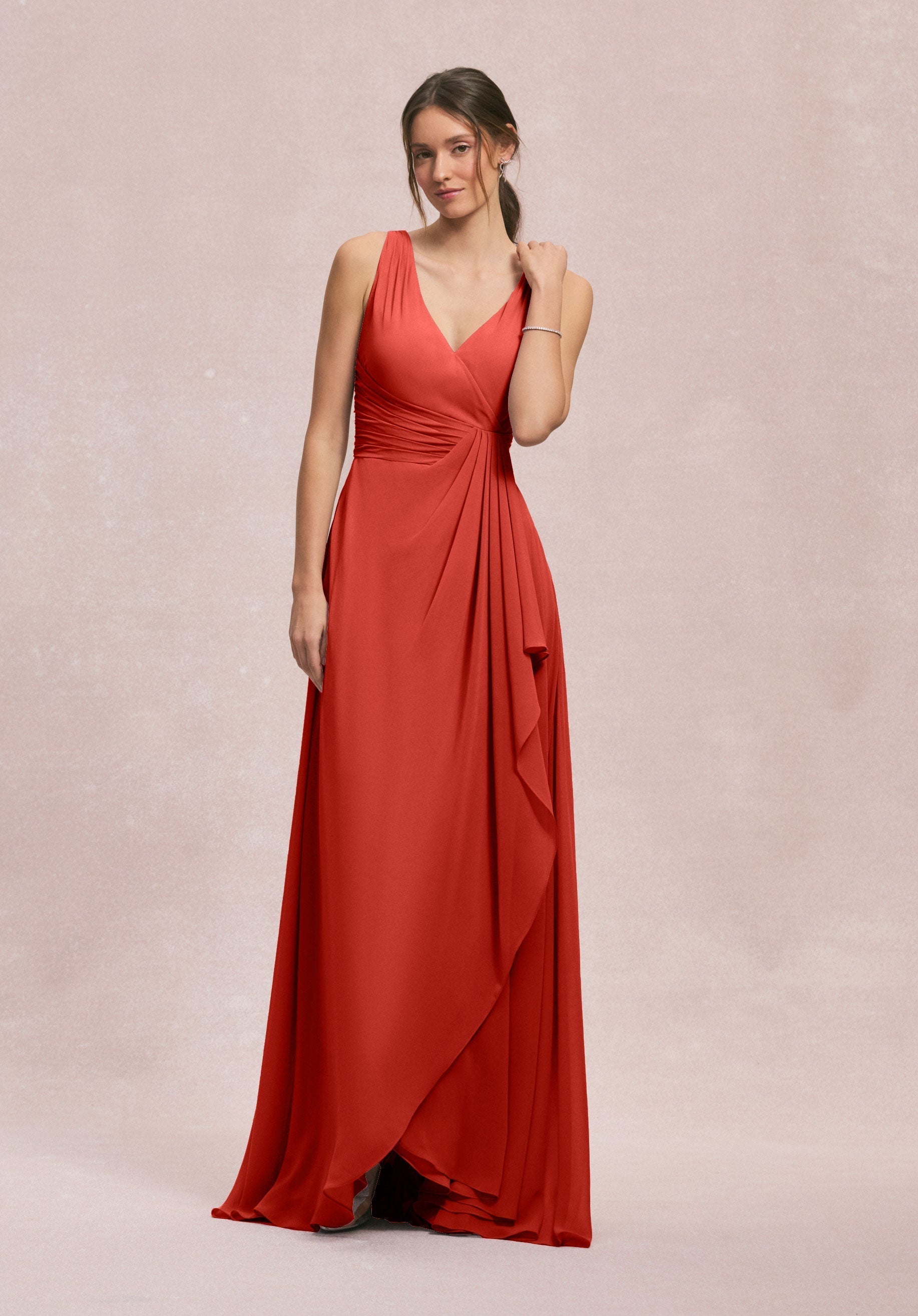 Formal Dresses Ruffle Formal Long Dress MGNY Madeline Gardner New York 31249 Cinnamon