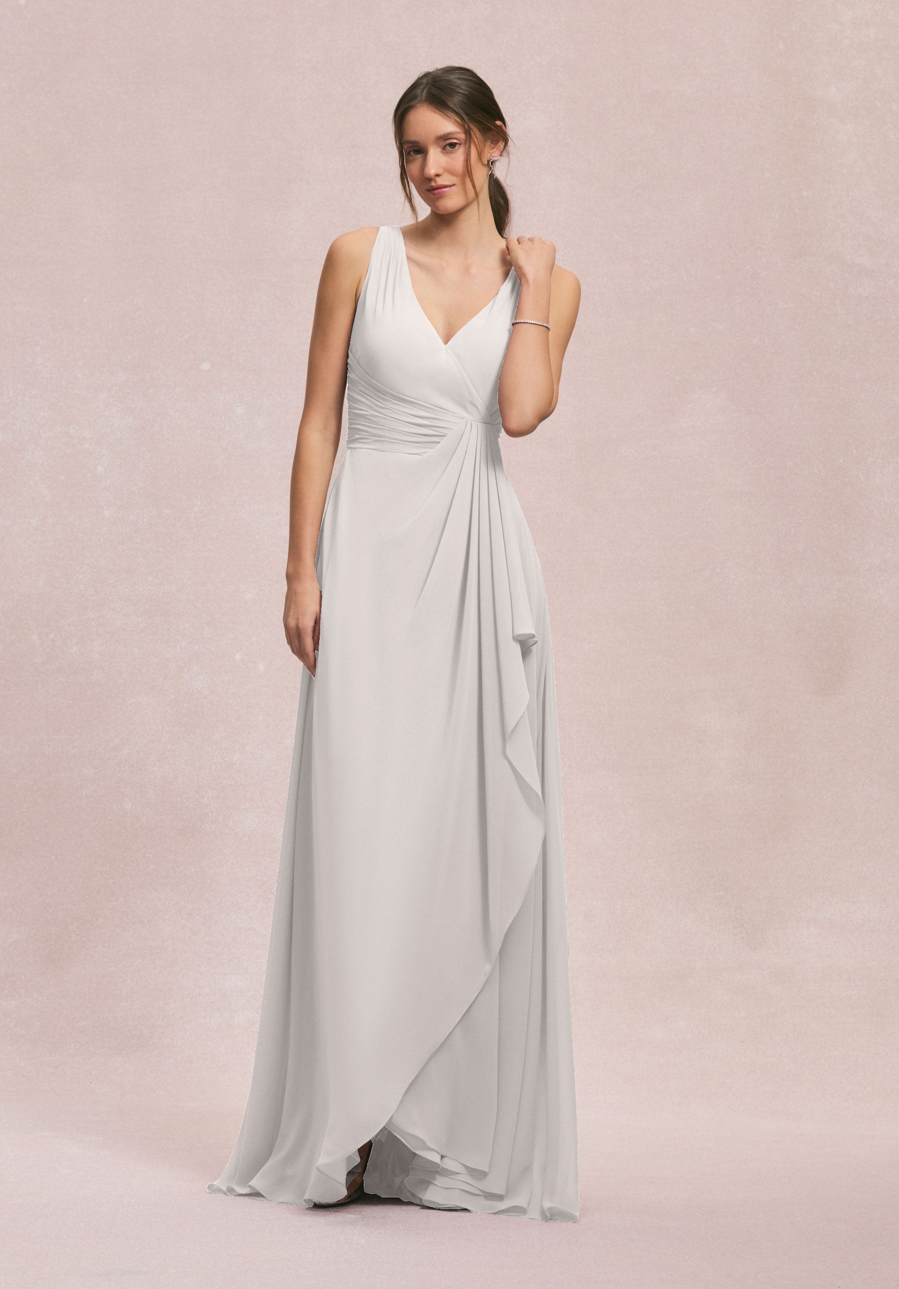 Formal Dresses Evening Long Formal Ruffle Dress MGNY Madeline Gardner New York 31249 Silver