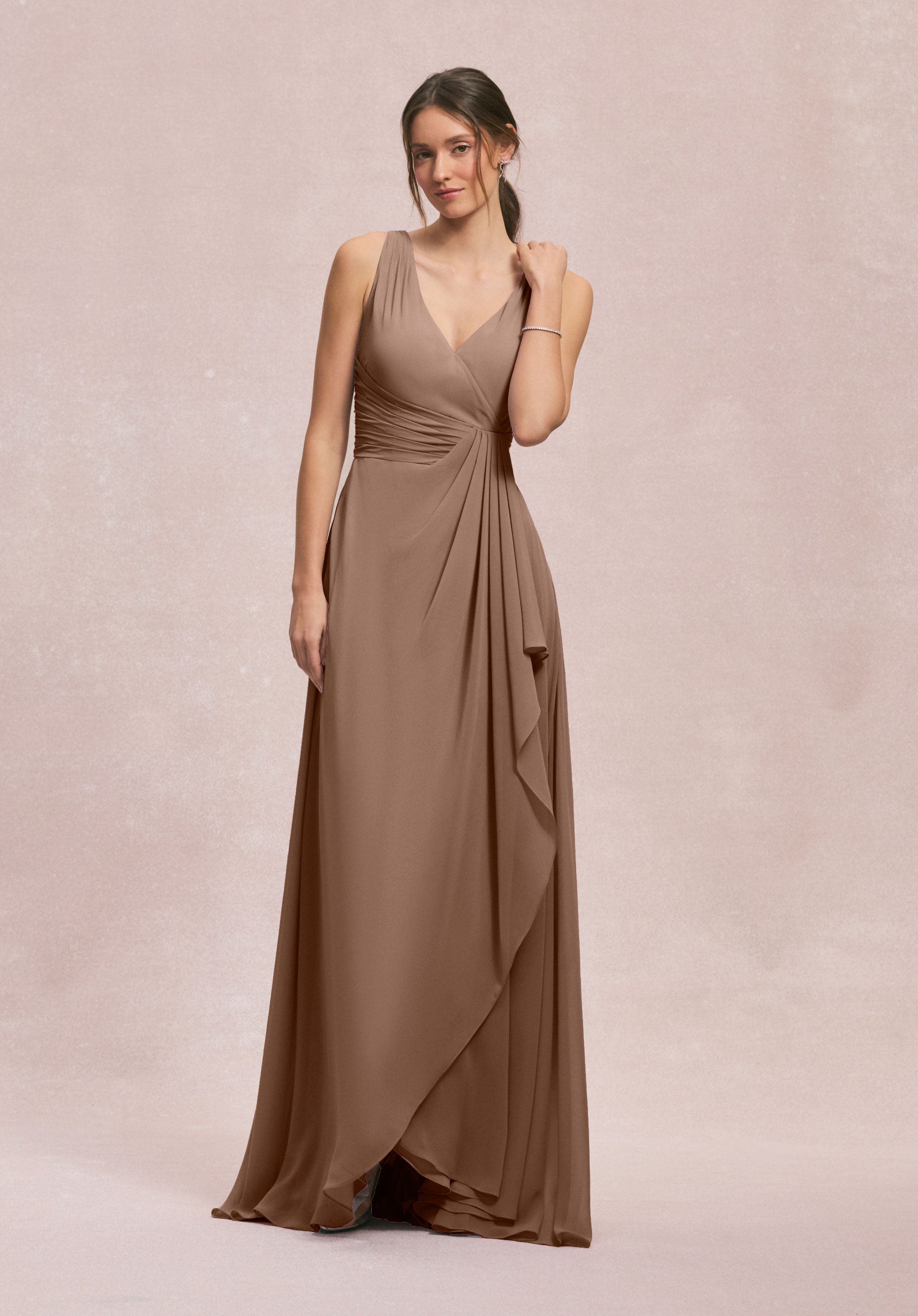 Formal Dresses Formal Long Ruffle Dress MGNY Madeline Gardner New York 31249 Fawn