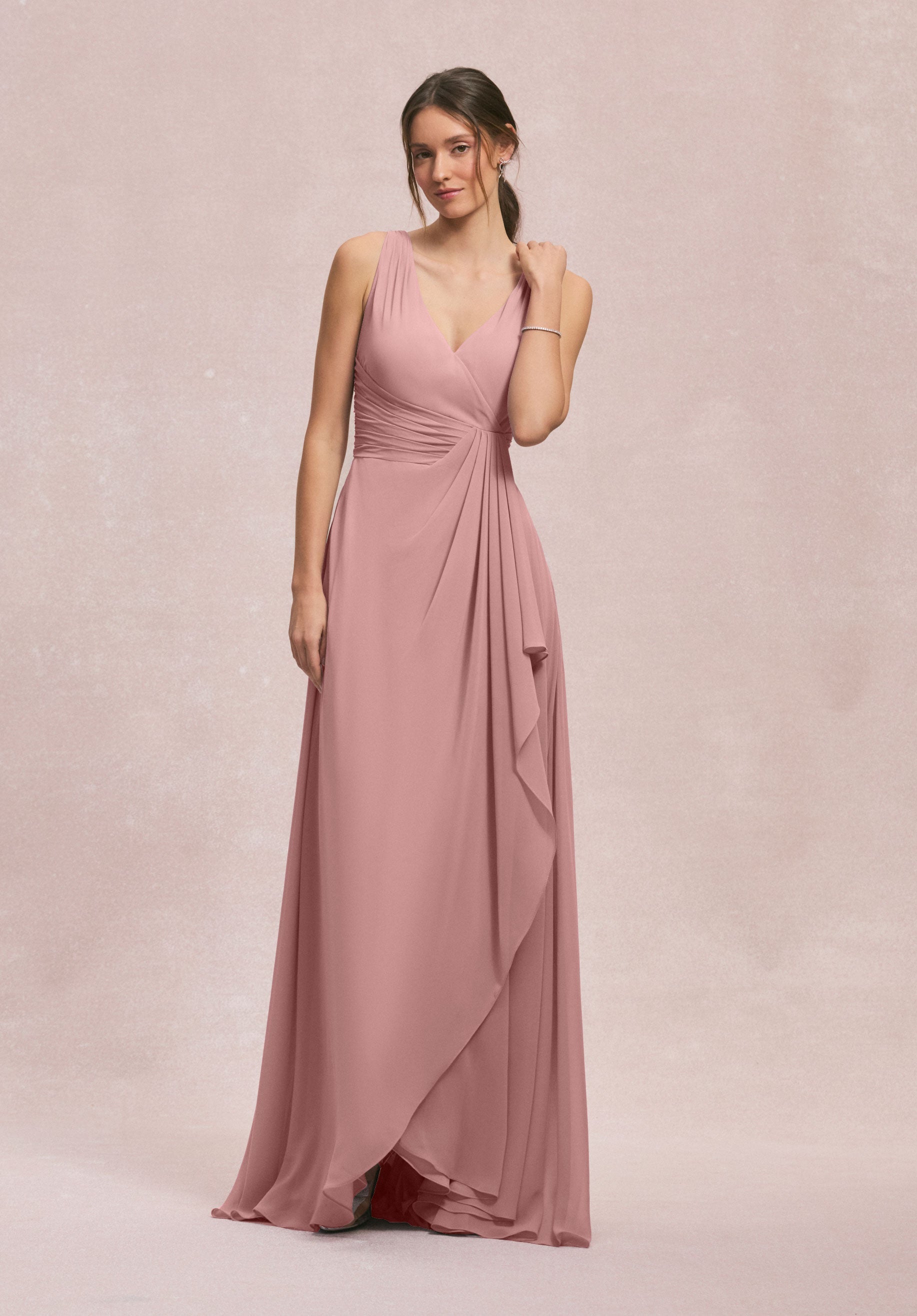 Formal Dresses Ruffle Formal Long Dress MGNY Madeline Gardner New York 31249 Desert Rose