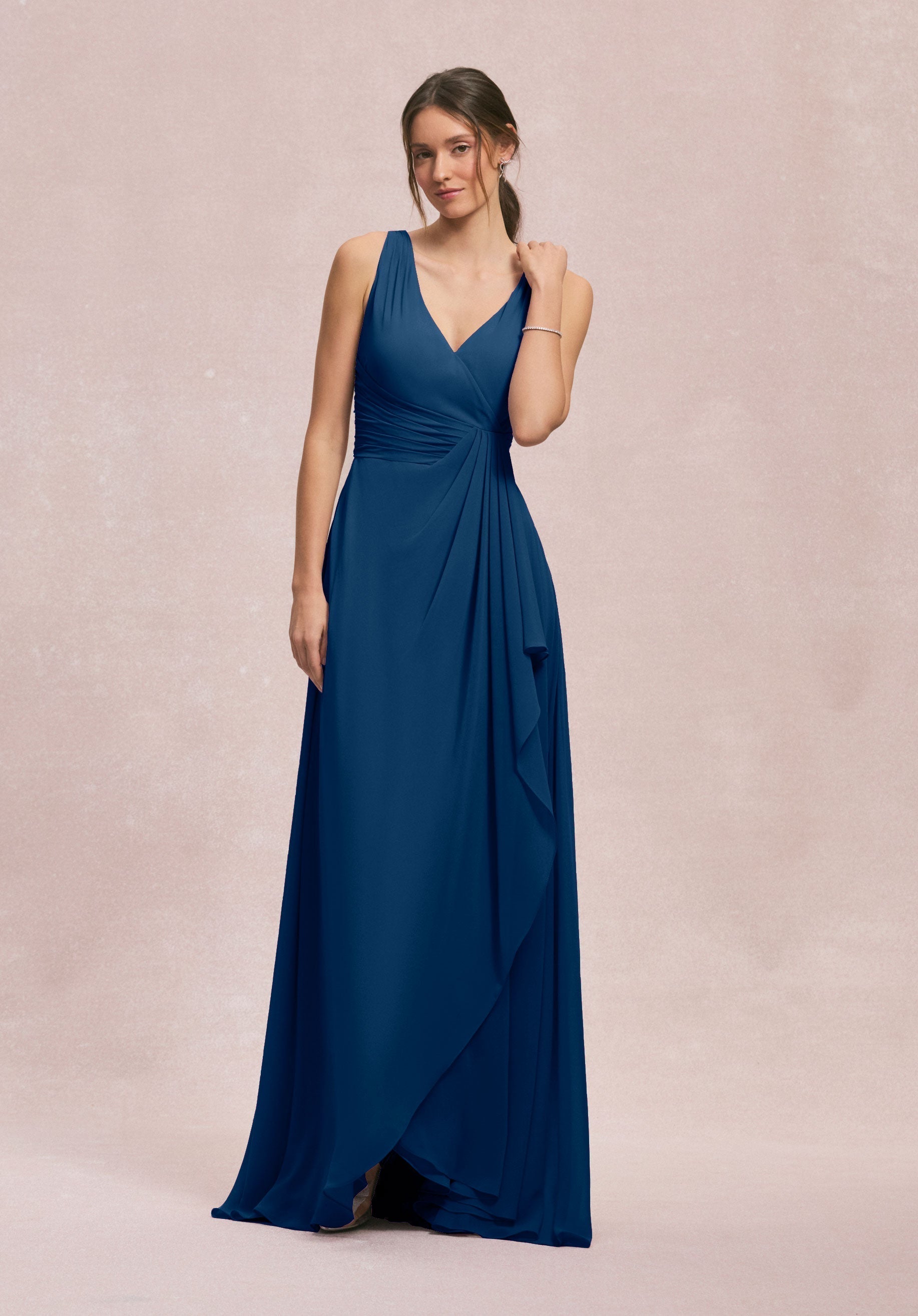 Formal Dresses Evening Long Formal Ruffle Dress MGNY Madeline Gardner New York 31249 Sapphire
