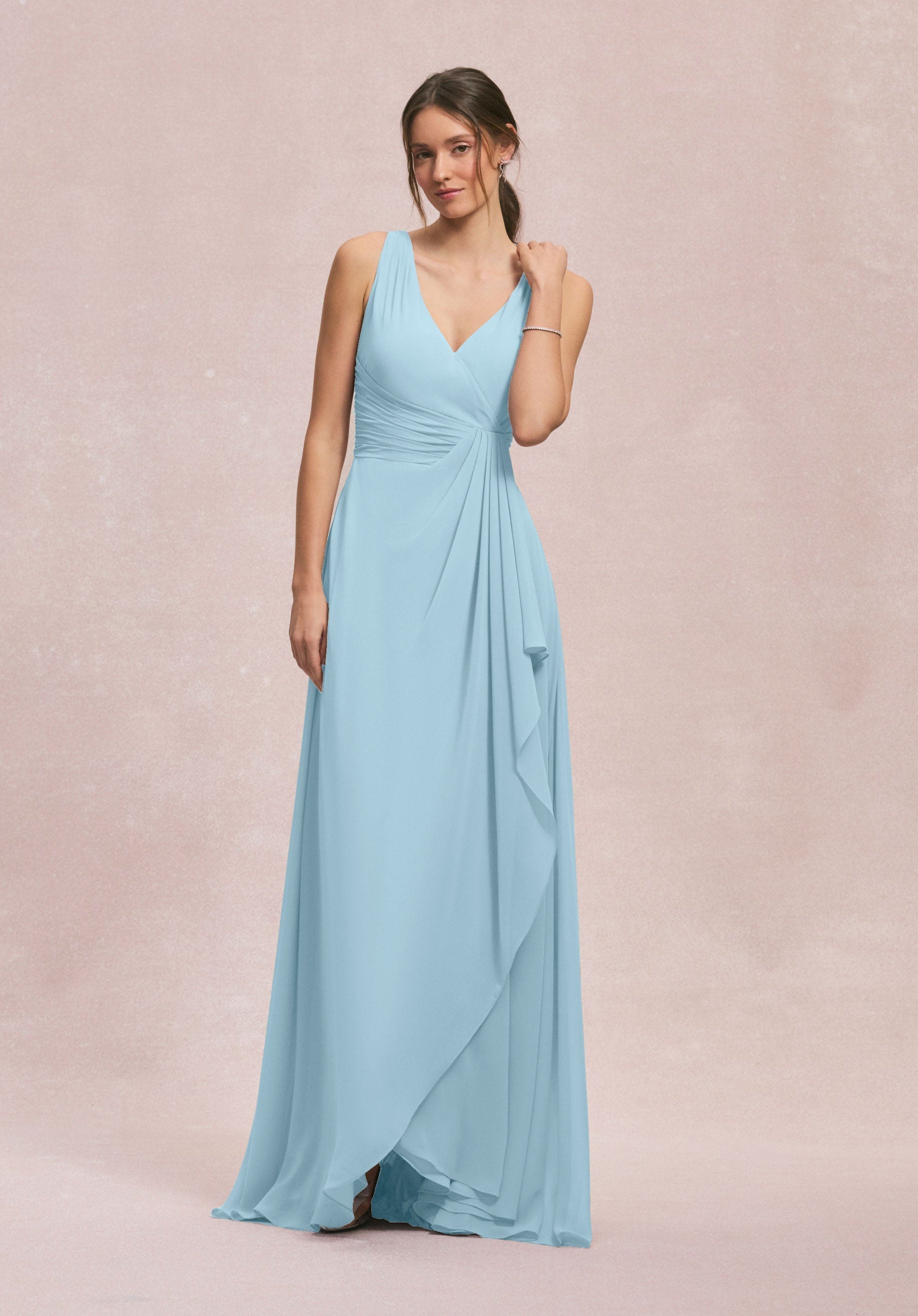 Formal Dresses Evening Long Formal Ruffle Dress MGNY Madeline Gardner New York 31249 Sky