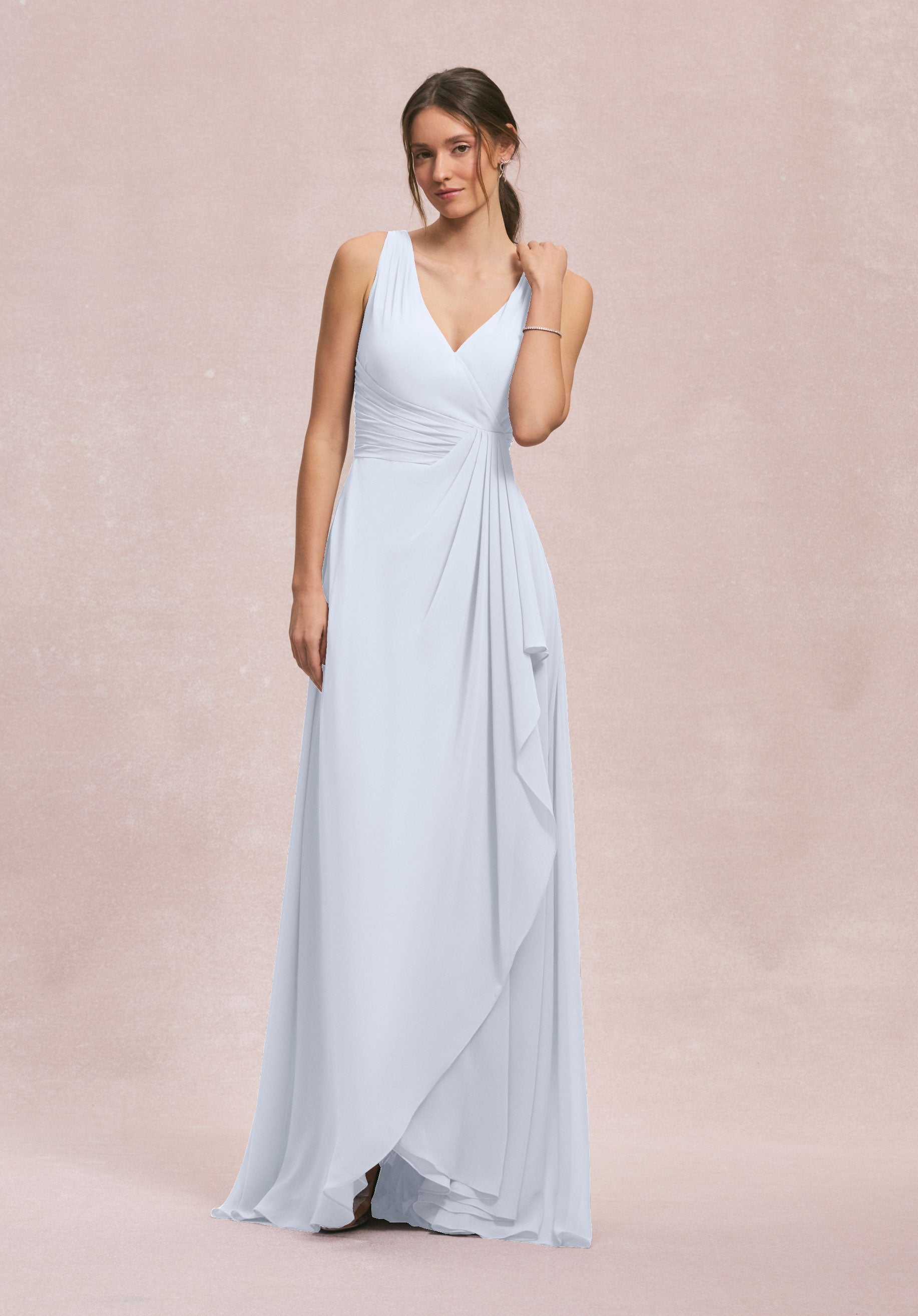 Formal Dresses Formal Long Ruffle Dress MGNY Madeline Gardner New York 31249 Fog