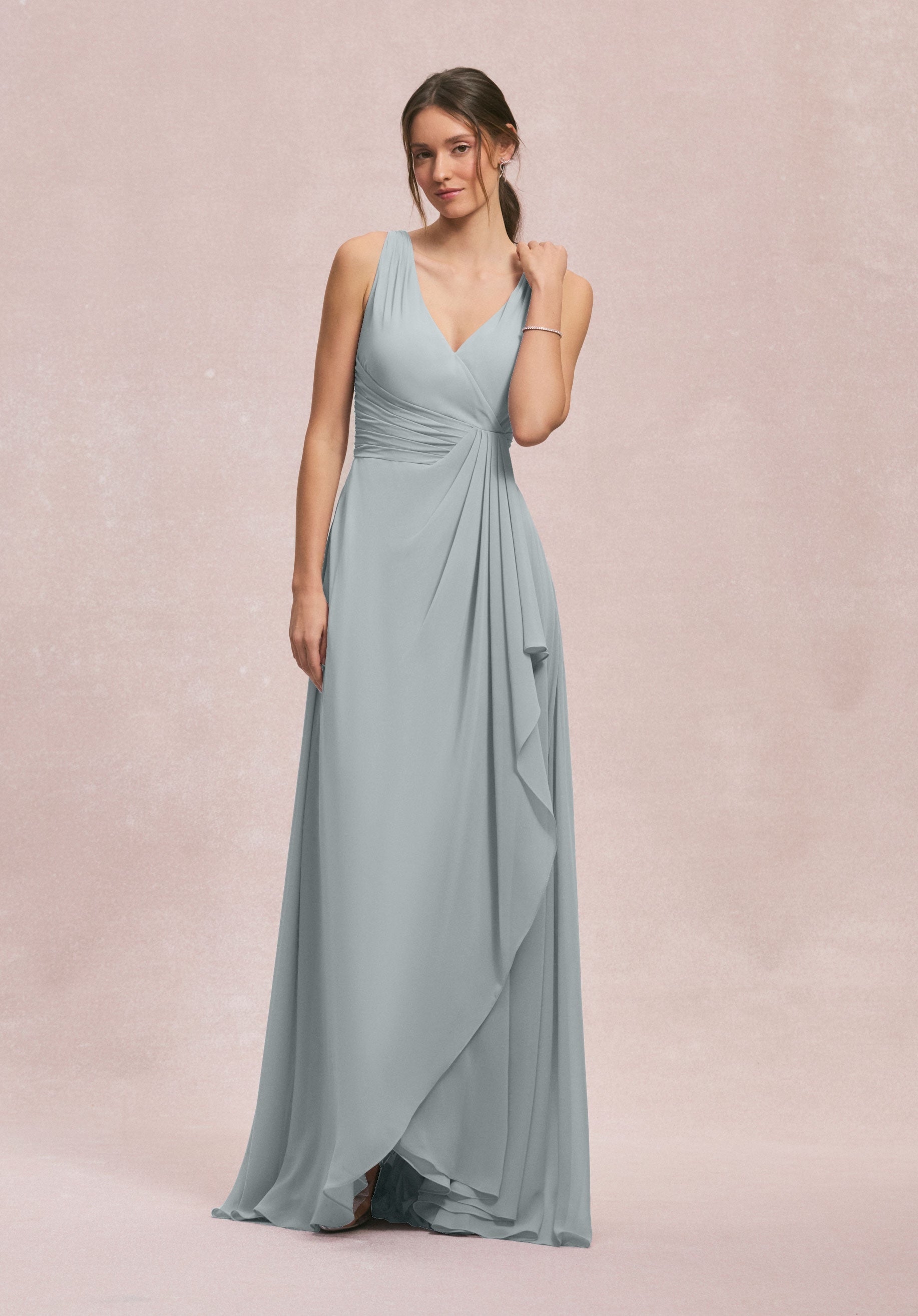 Formal Dresses Formal Long Ruffle Dress MGNY Madeline Gardner New York 31249 Dove