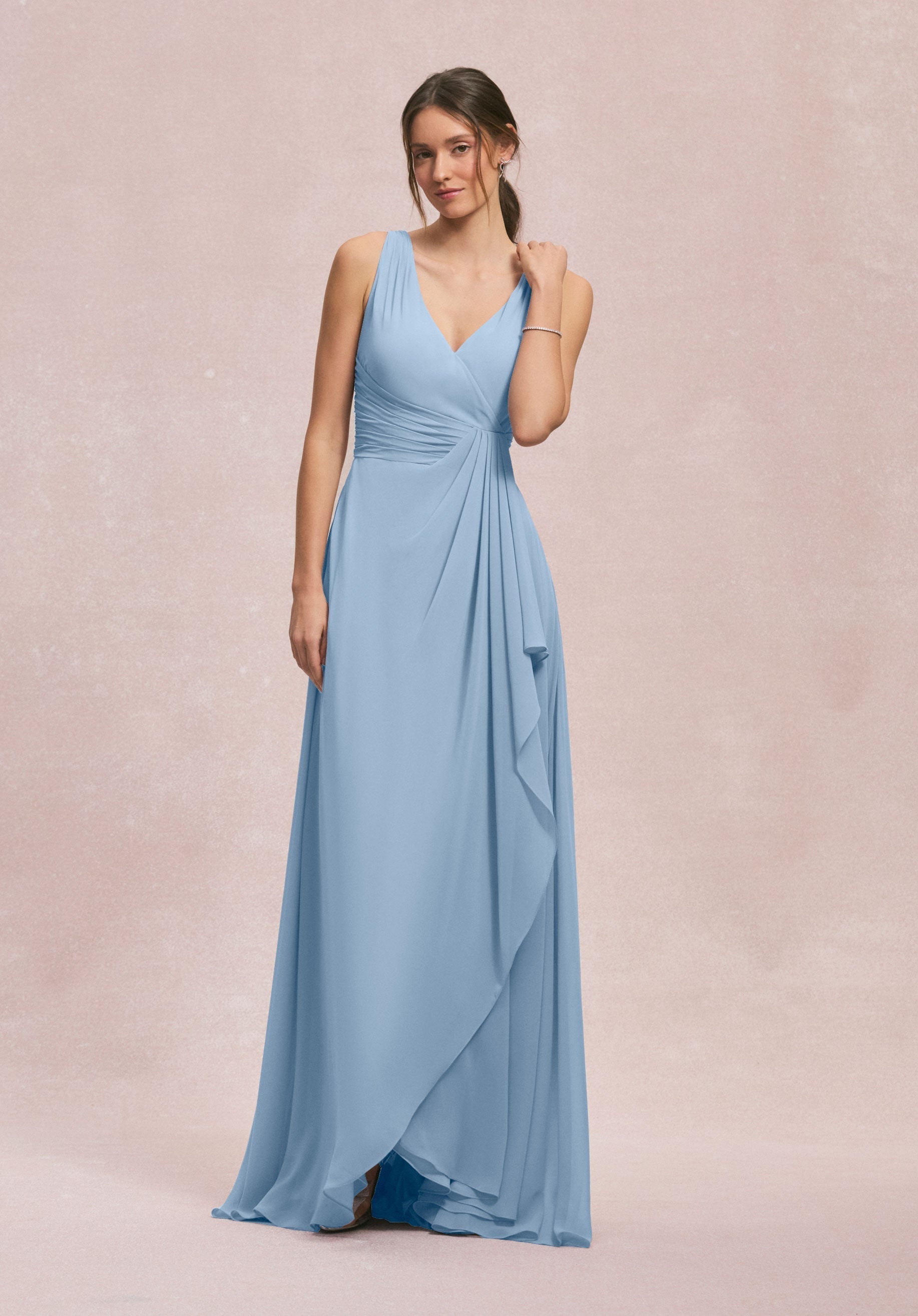 Formal Dresses Ruffle Formal Long Dress MGNY Madeline Gardner New York 31249 Cornflower