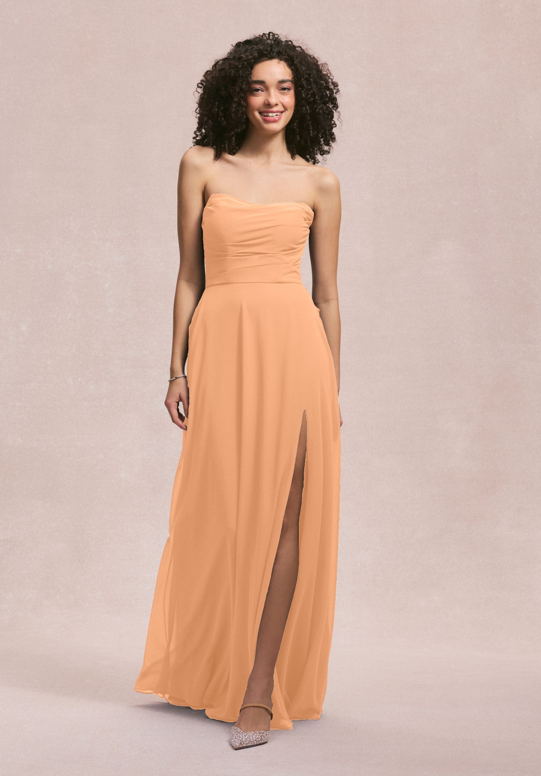Formal Dresses A Line Formal Slit Dress MGNY Madeline Gardner New York 31250 Sorbet