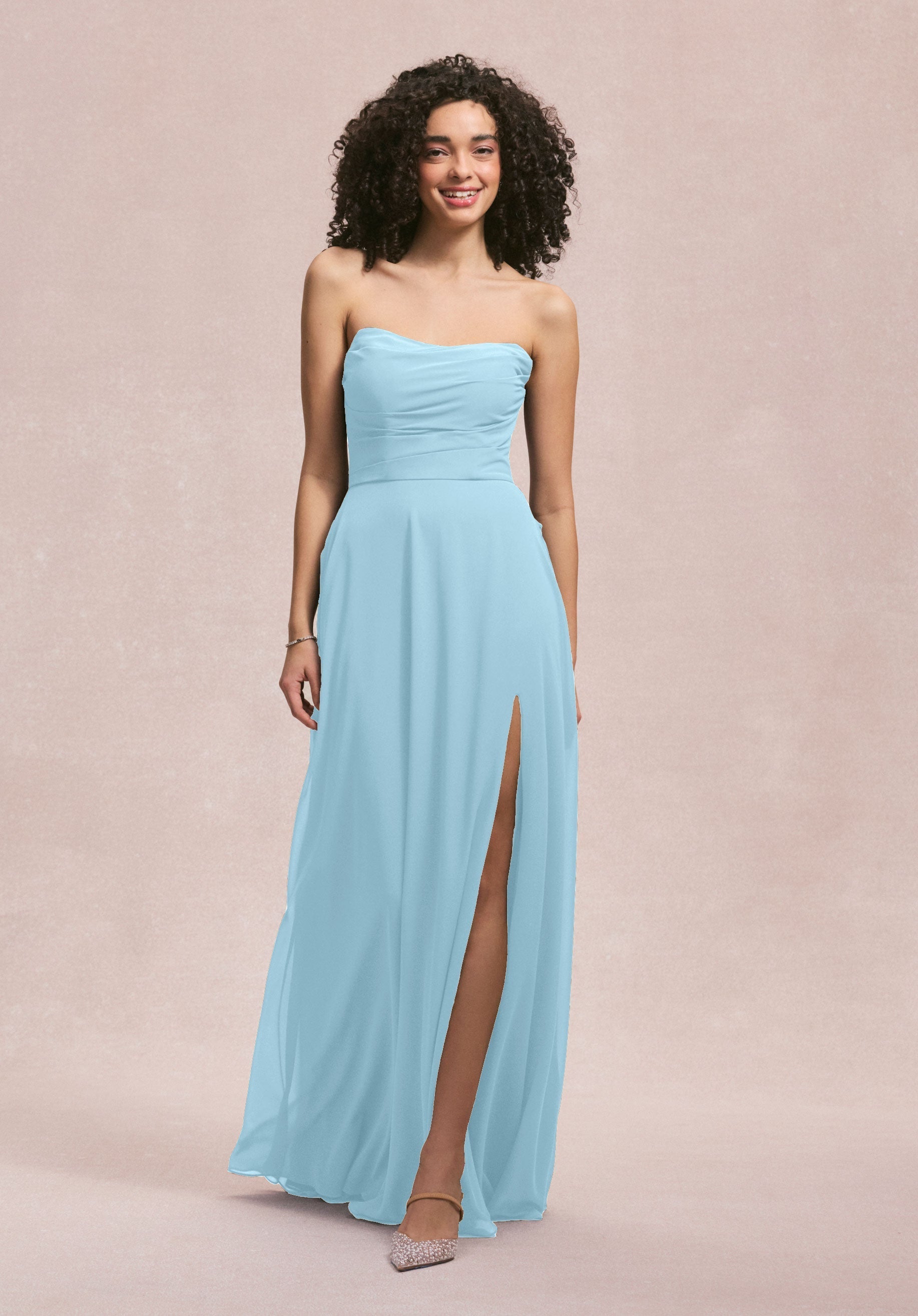 Formal Dresses A Line Formal Slit Dress MGNY Madeline Gardner New York 31250 Sky