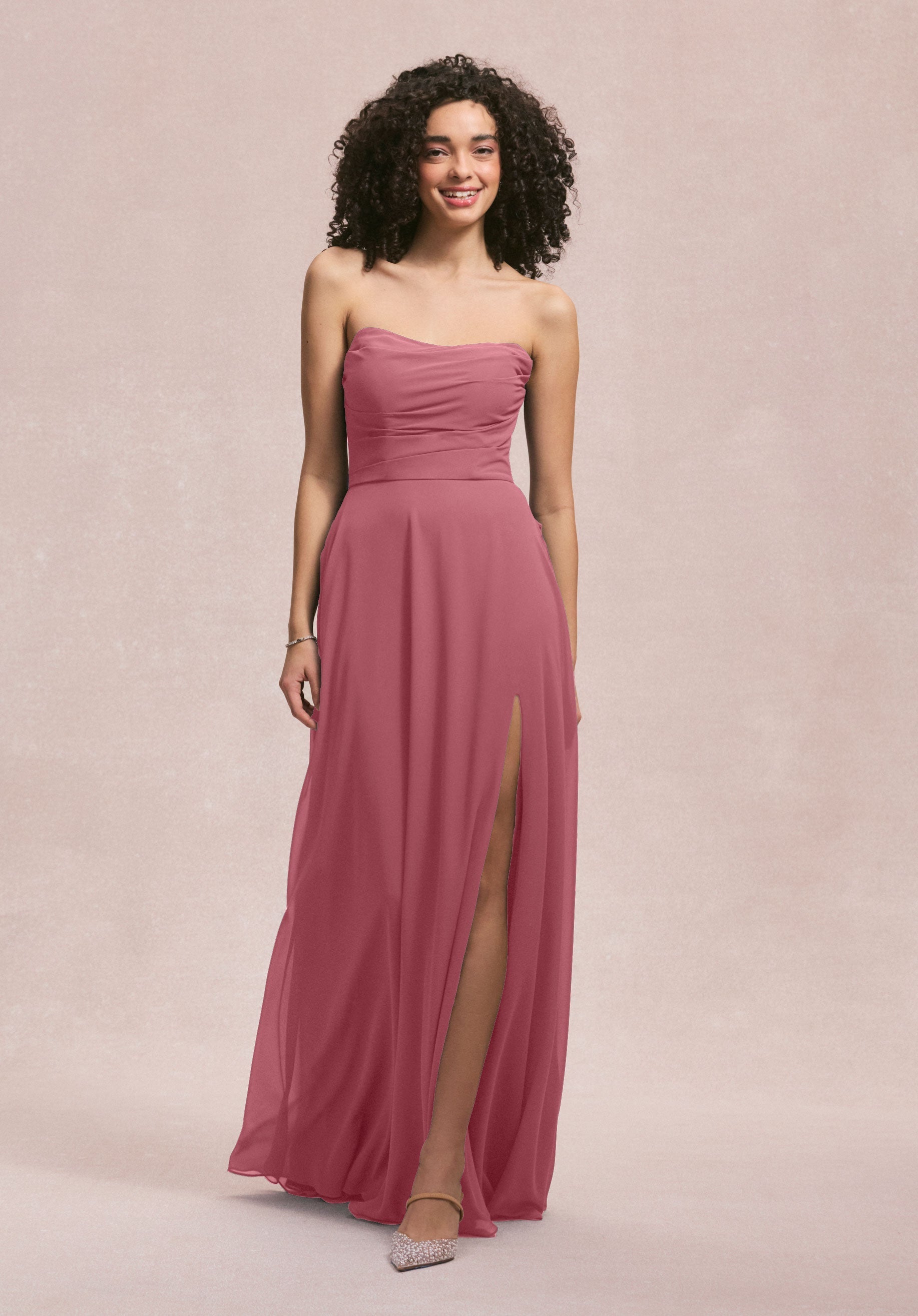 Formal Dresses A Line Slit Evening Dress MGNY Madeline Gardner New York 31250 Rosewood