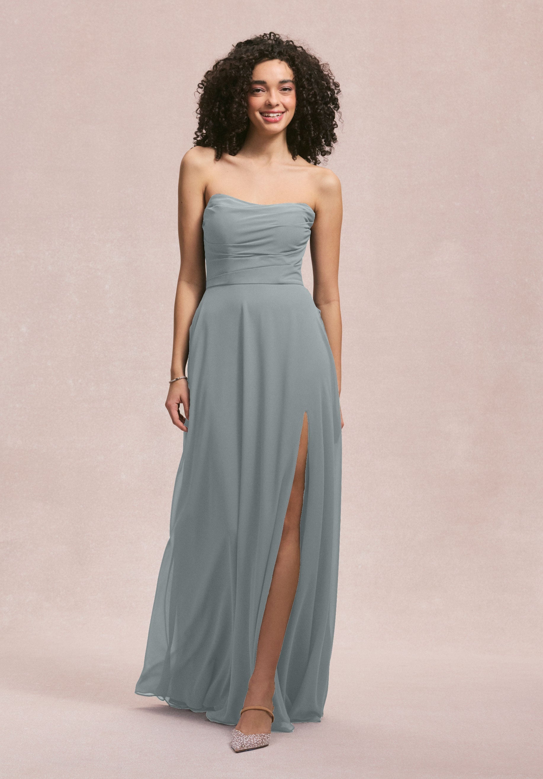 Formal Dresses Slit Formal A Line Evening Dress MGNY Madeline Gardner New York 31250 Dove
