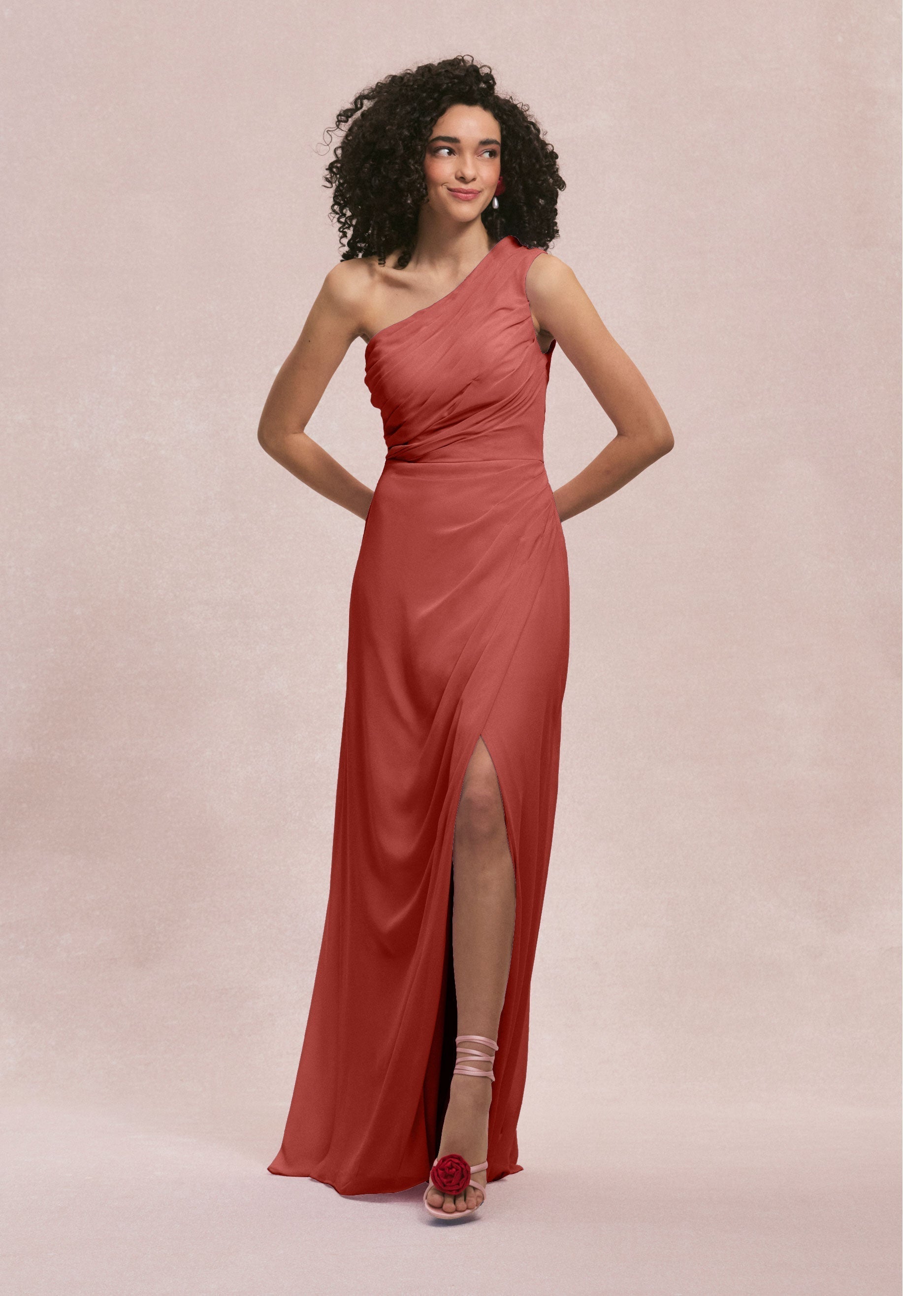 Formal Dresses Slit Formal Long Dress MGNY Madeline Gardner New York 31254 Terra Cotta