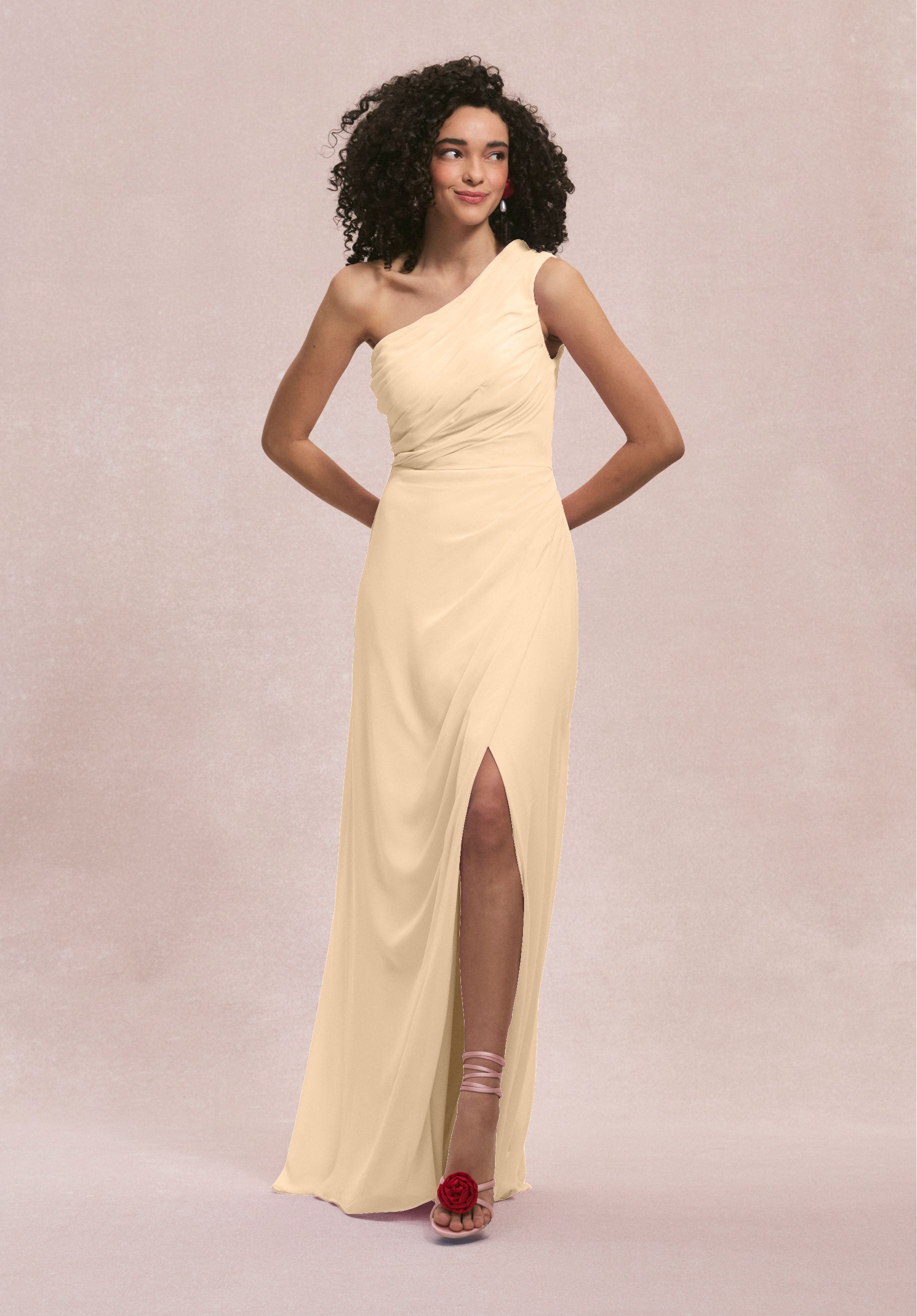 Formal Dresses Formal Long Slit Evening Dress MGNY Madeline Gardner New York 31254 Buttercream