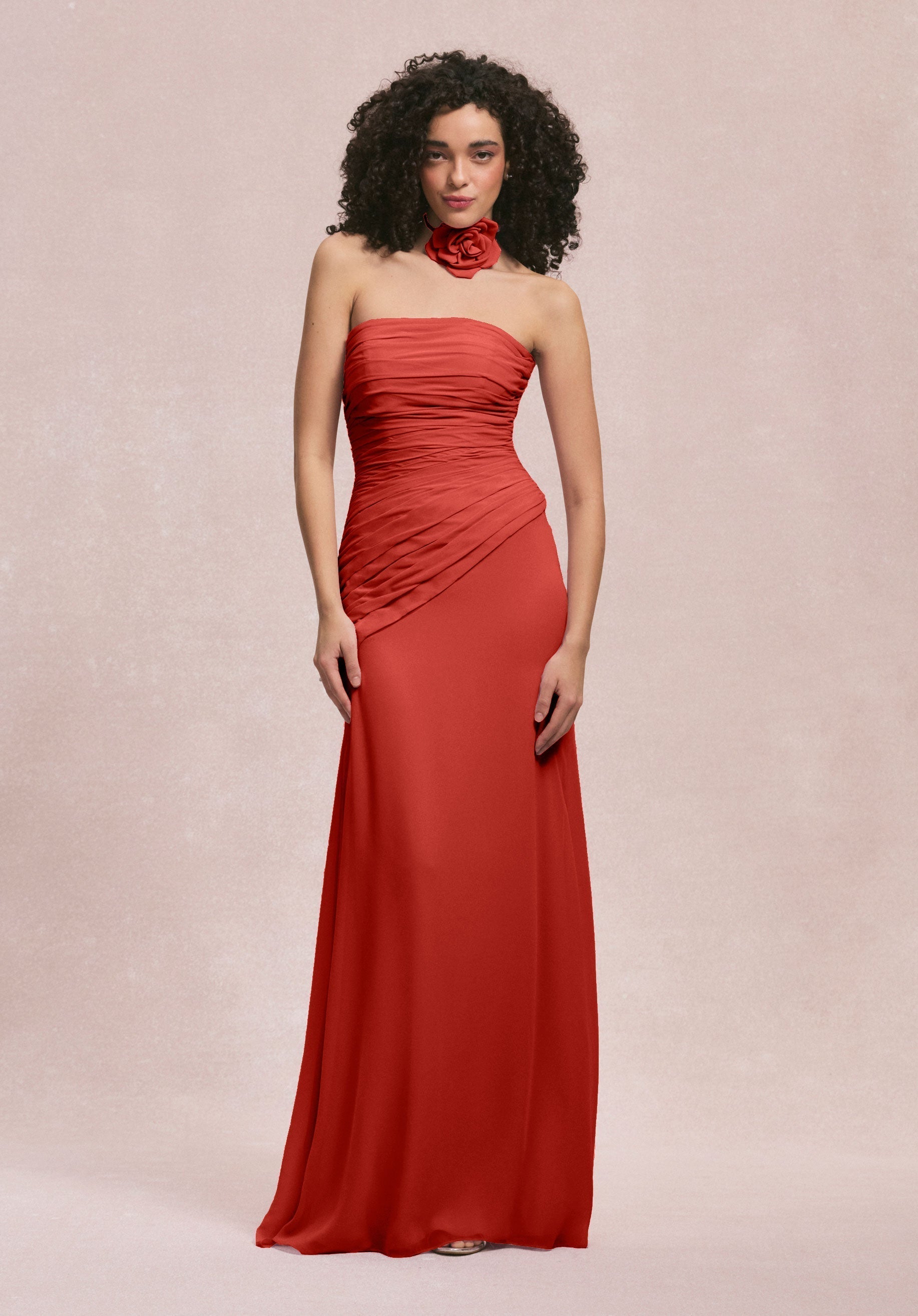 Formal Dresses 3D Floral Formal Long Dress MGNY Madeline Gardner New York 31255 Cinnamon