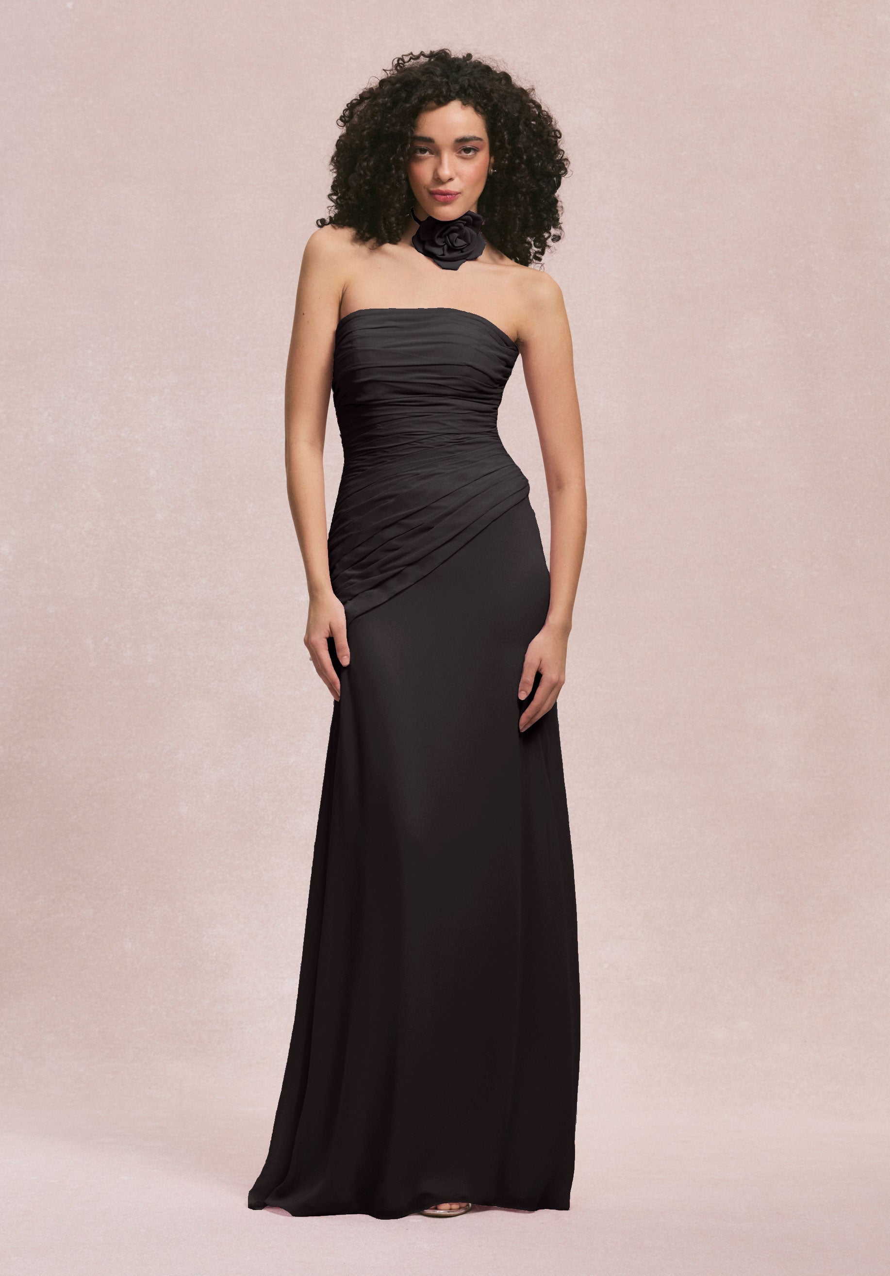 Formal Dresses Long Formal 3D Floral Dress MGNY Madeline Gardner New York 31255 Black