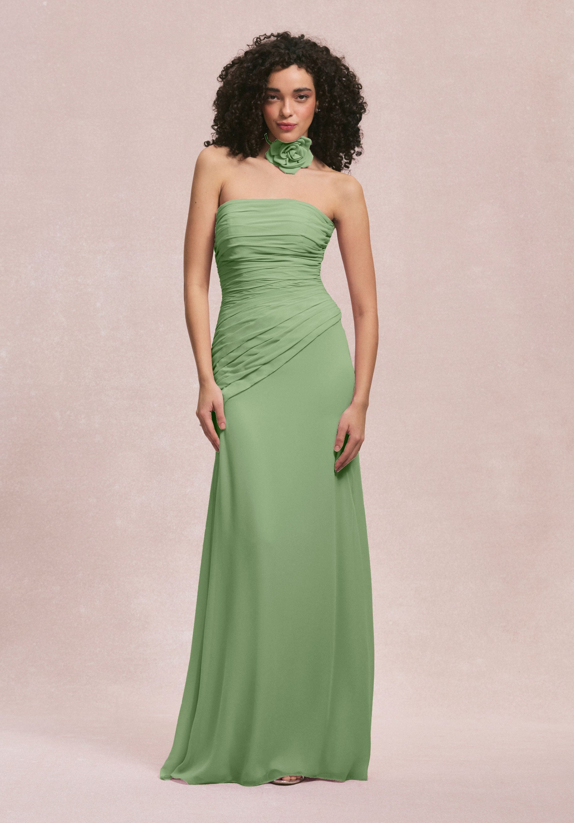 Formal Dresses 3D Floral Long Formal Dress MGNY Madeline Gardner New York 31255 Sage