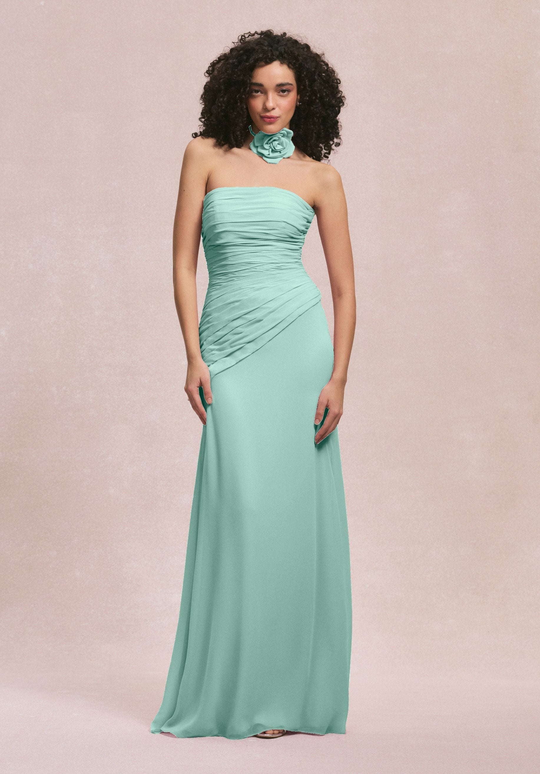 Formal Dresses Long Floral Formal Evening Dress MGNY Madeline Gardner New York 31255 Mint