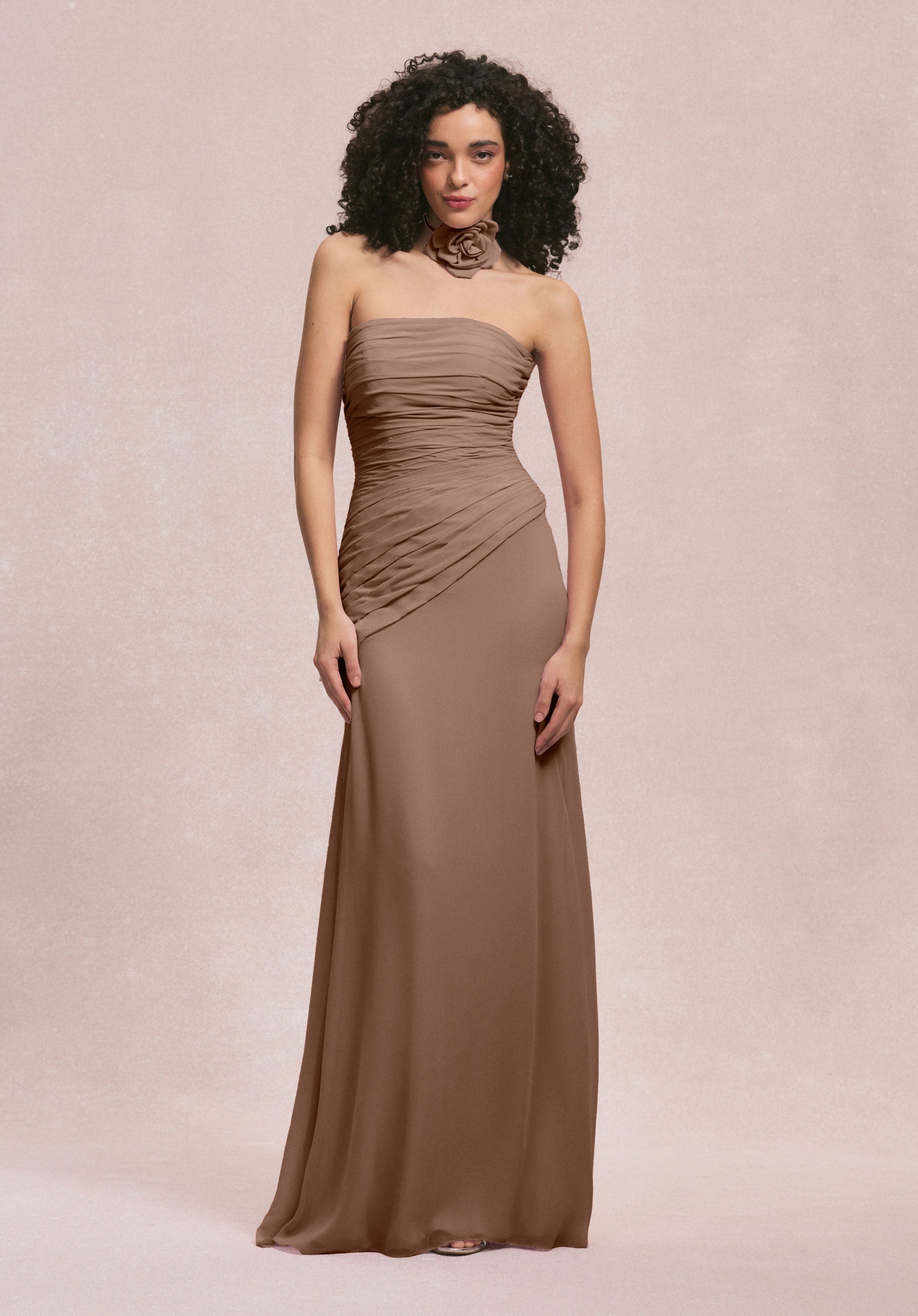 Formal Dresses Long Floral Evening Formal Dress MGNY Madeline Gardner New York 31255 Fawn