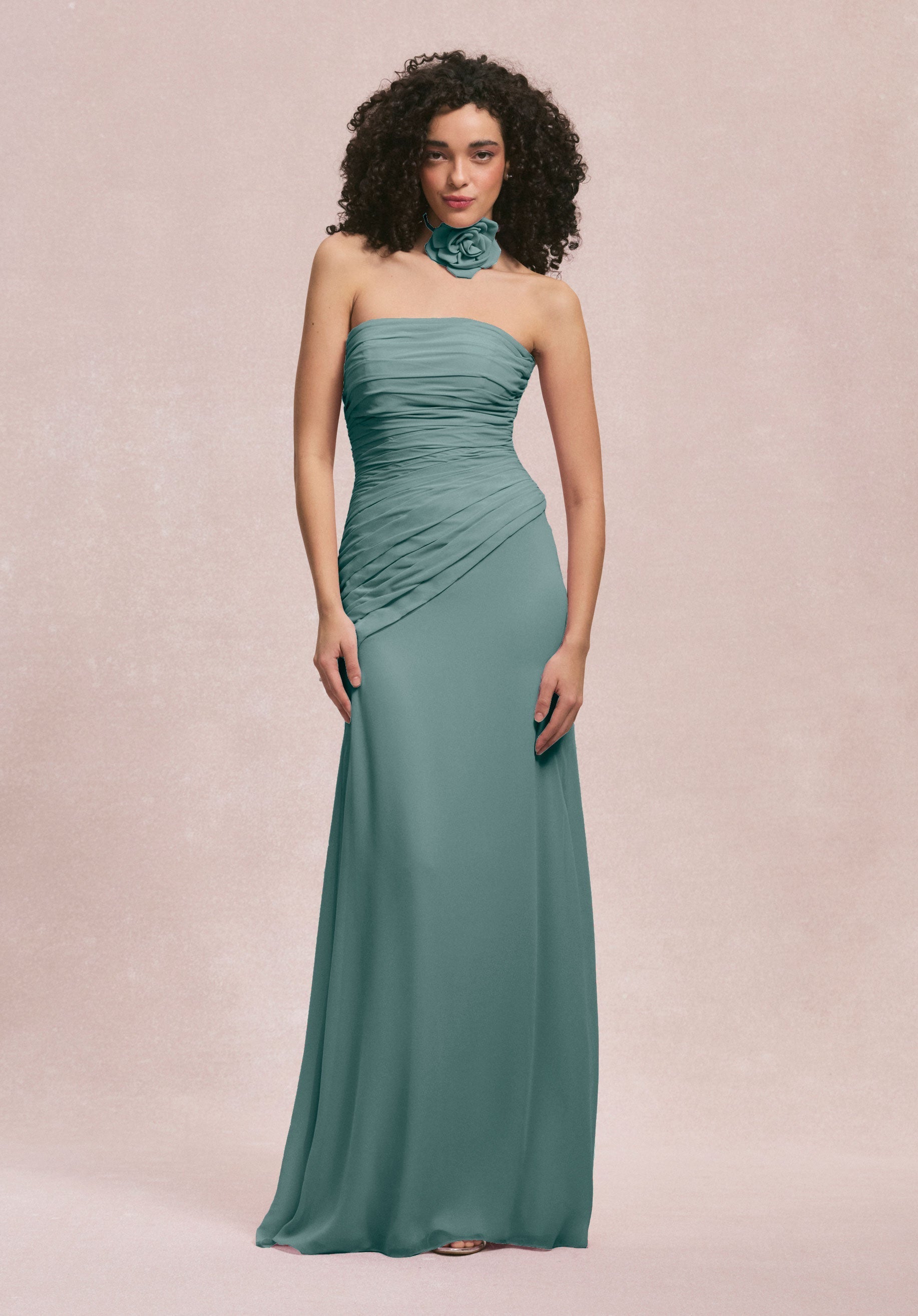 Formal Dresses 3D Floral Formal Long Dress MGNY Madeline Gardner New York 31255 Deep Sea