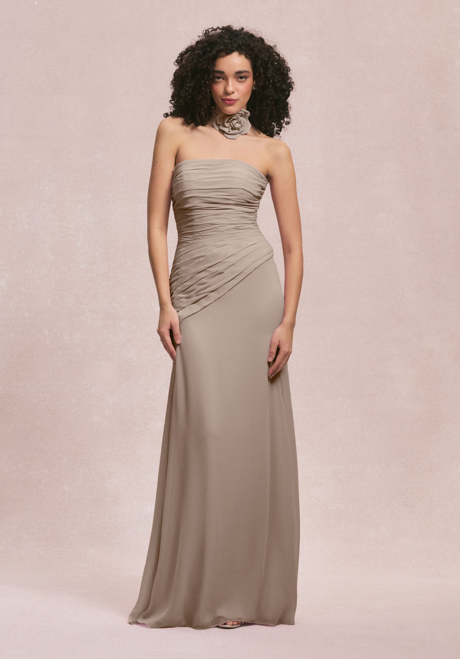 Formal Dresses Long Floral Formal Evening Dress MGNY Madeline Gardner New York 31255 Latte