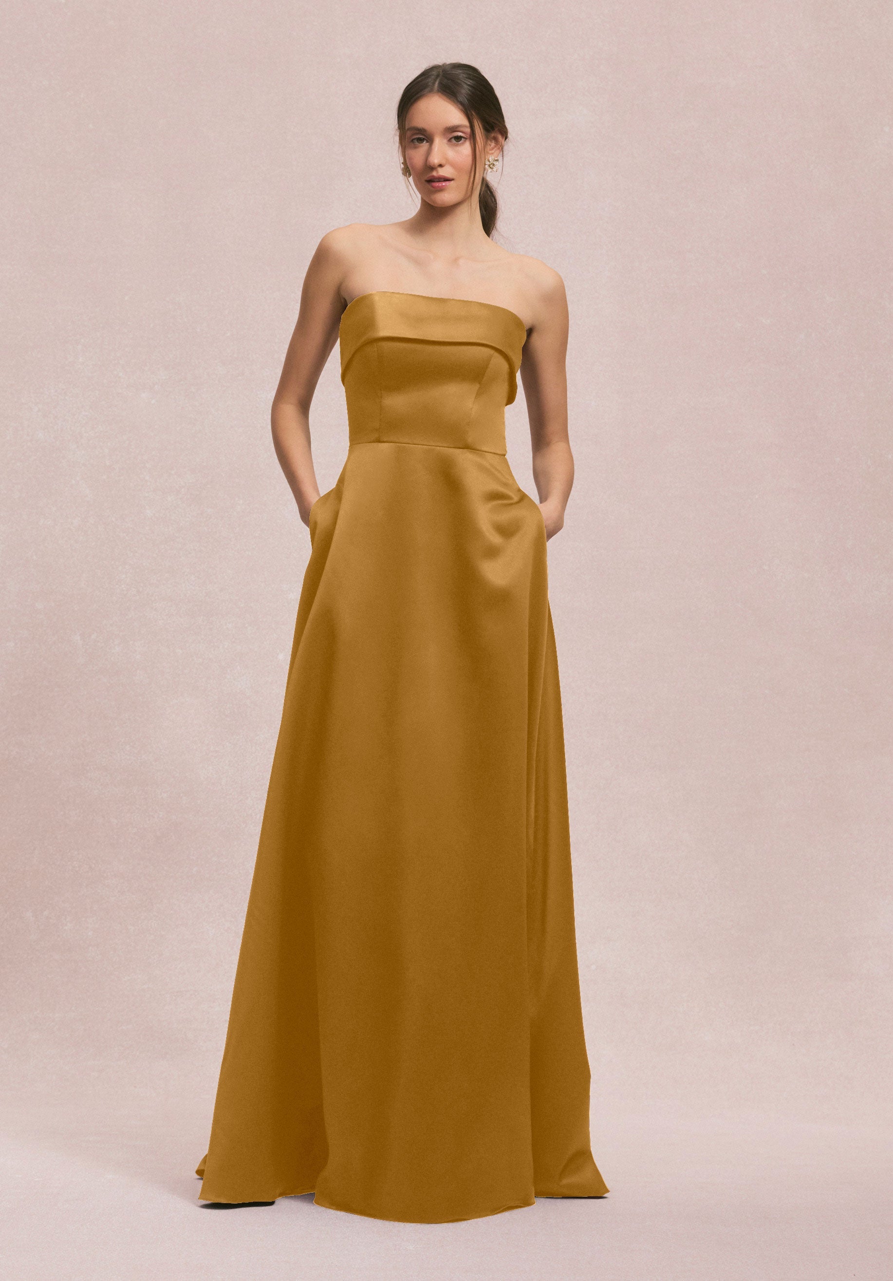 Formal Dresses A Line Formal Long Evening Dress MGNY Madeline Gardner New York 31256 Saffron
