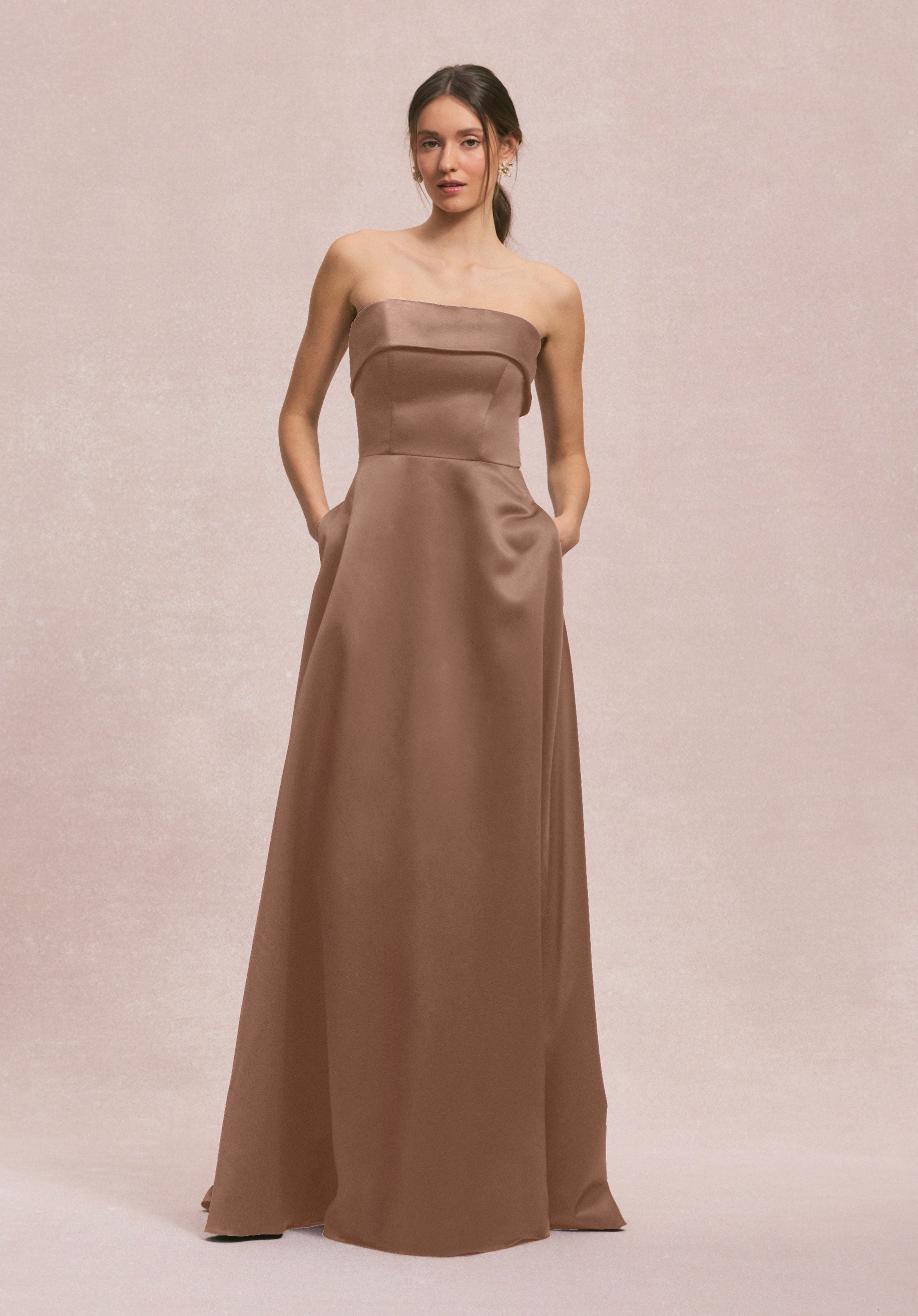 Formal Dresses A Line Long Evening Formal Dress MGNY Madeline Gardner New York 31256 Fawn