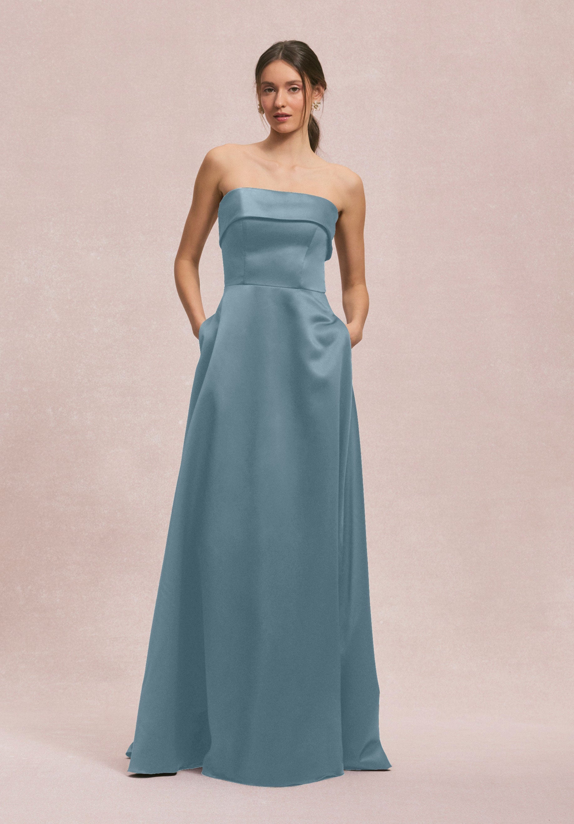 Formal Dresses A Line Formal Long Evening Dress MGNY Madeline Gardner New York 31256 Slate