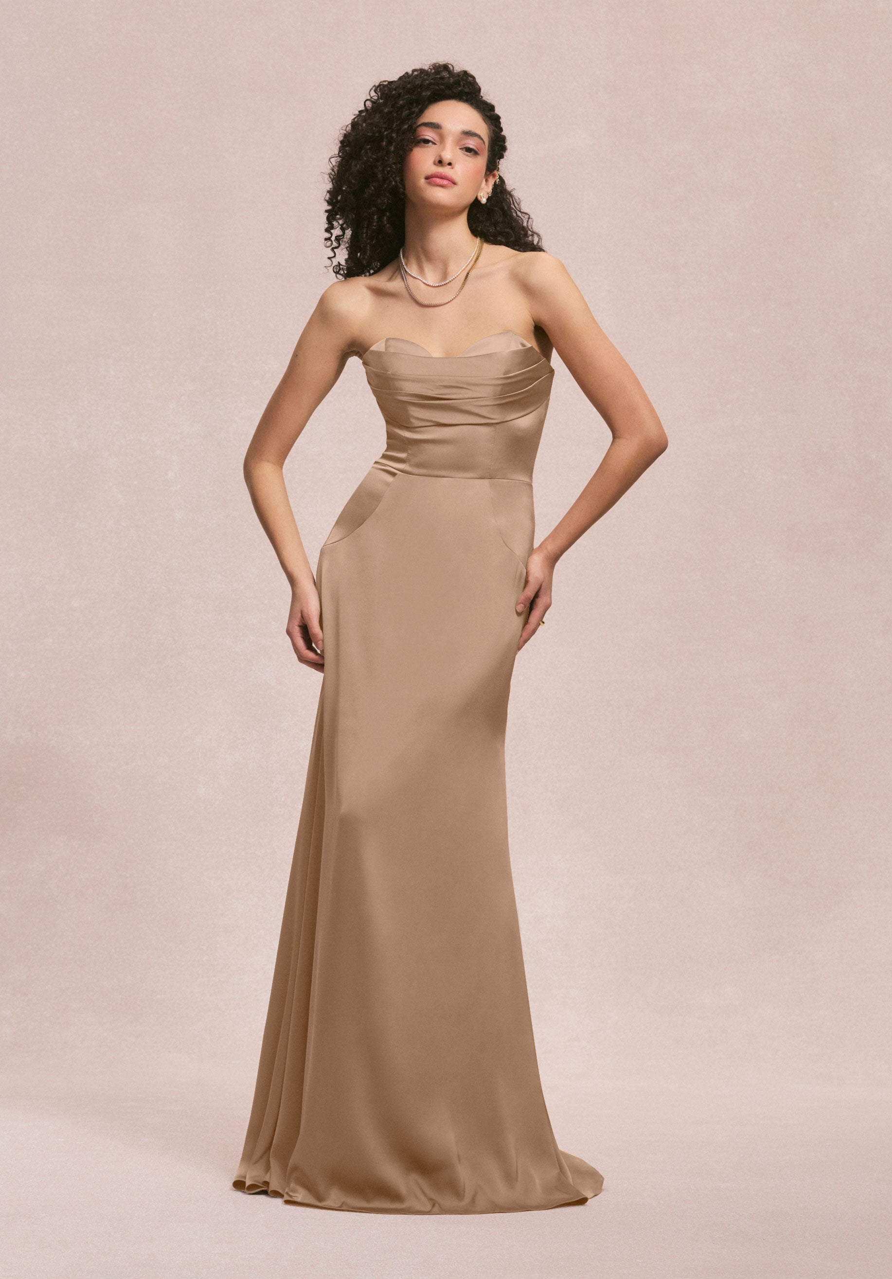 Formal Dresses Formal Long Mermaid Evening Dress MGNY Madeline Gardner New York 31259 Latte