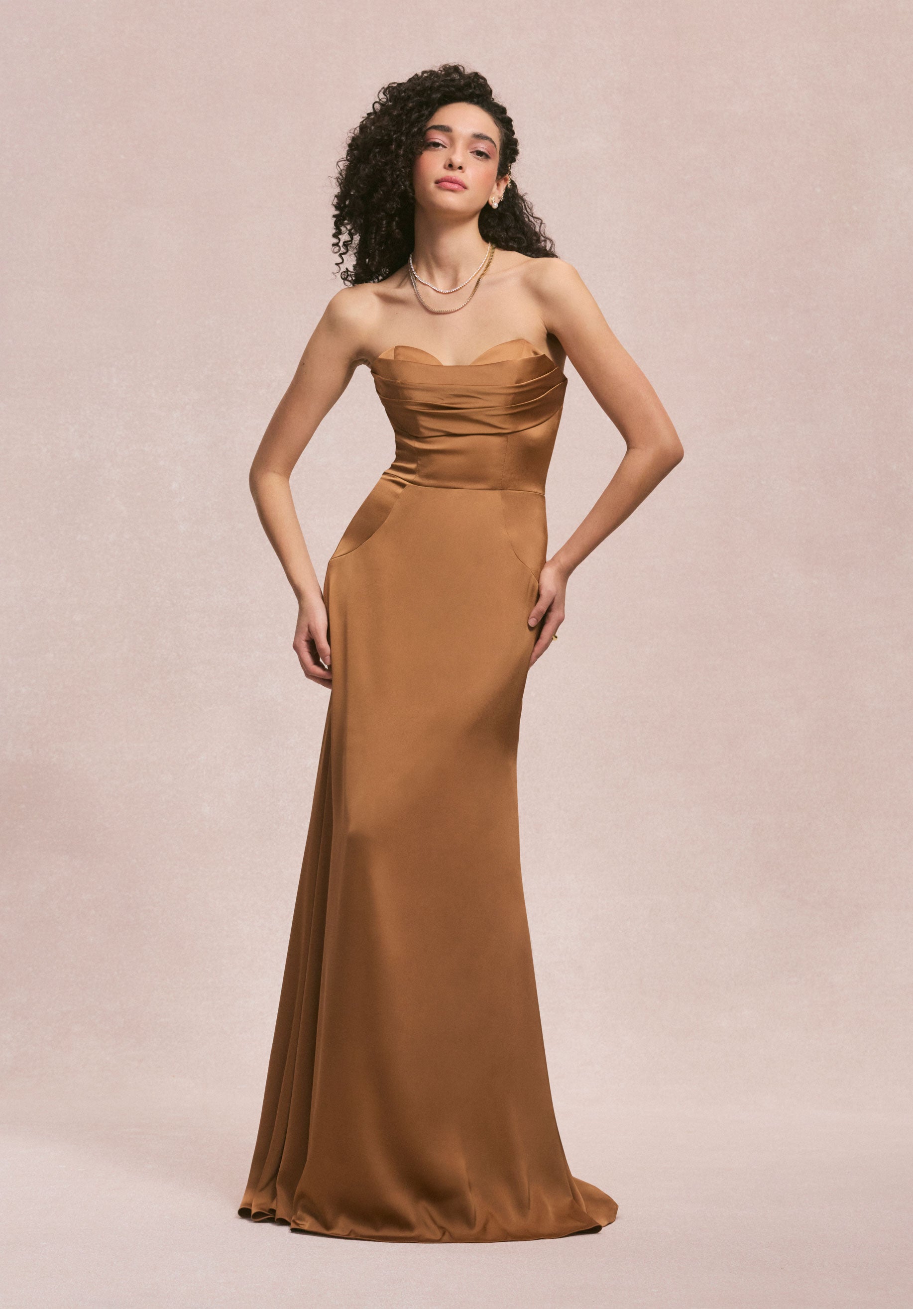 Formal Dresses Long Formal Mermaid Evening Dress MGNY Madeline Gardner New York 31259 Bronze