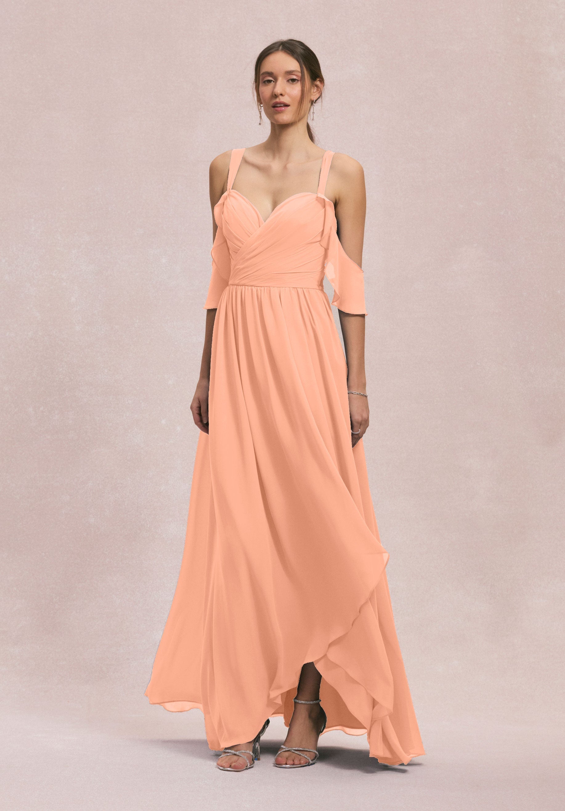 Prom Dresses A Line Long Formal Prom Dress Peach