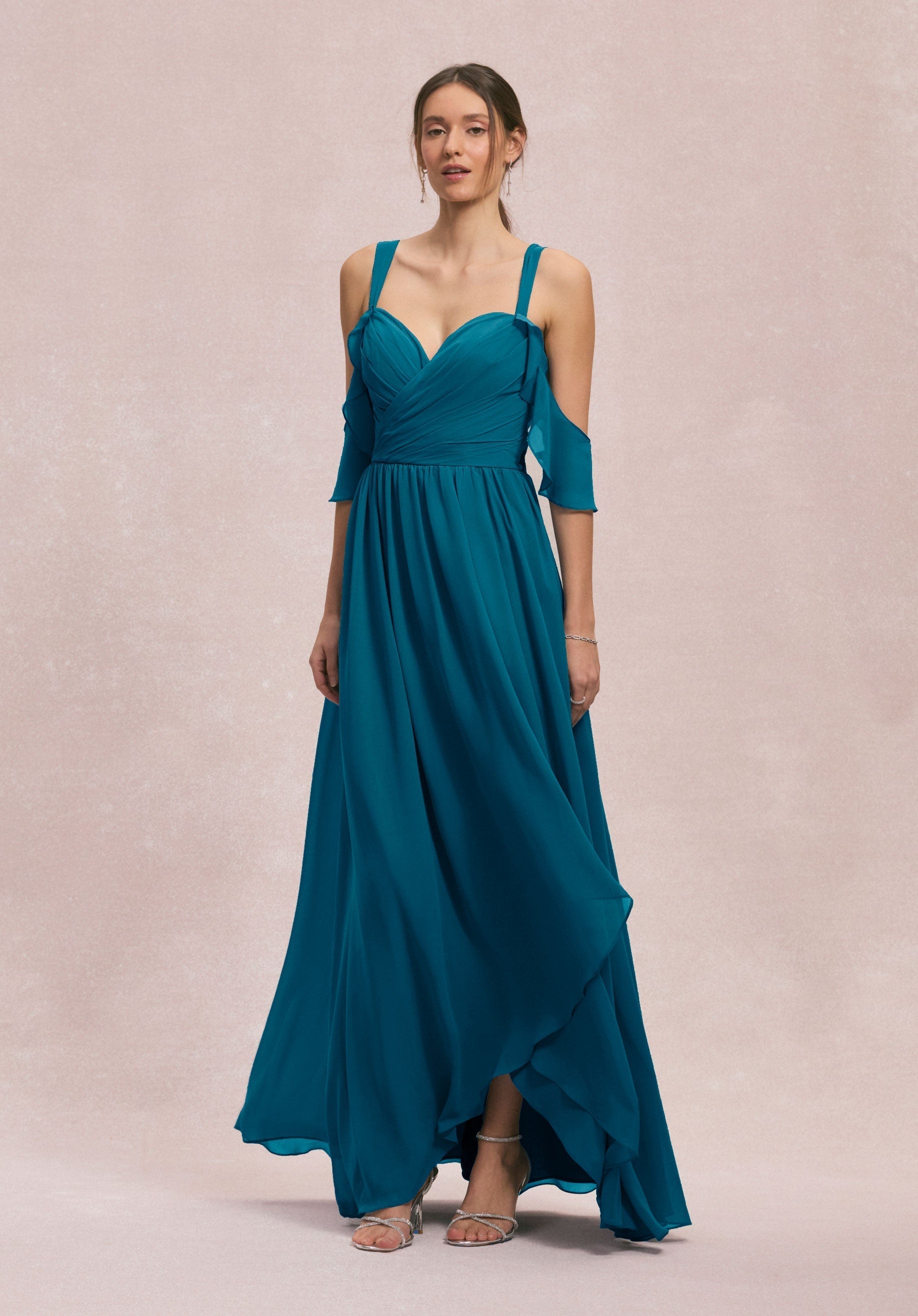 Prom Dresses Formal A Line Long Evening Prom Dress Marine