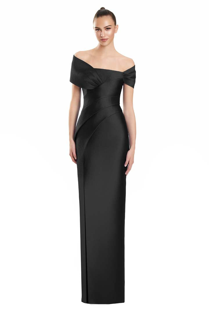 Alexander by Daymor 3127F25 Pleated Long Formal Evening Dress
