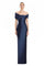 Formal Dresses Pleated Long Formal Evening Dress Navy