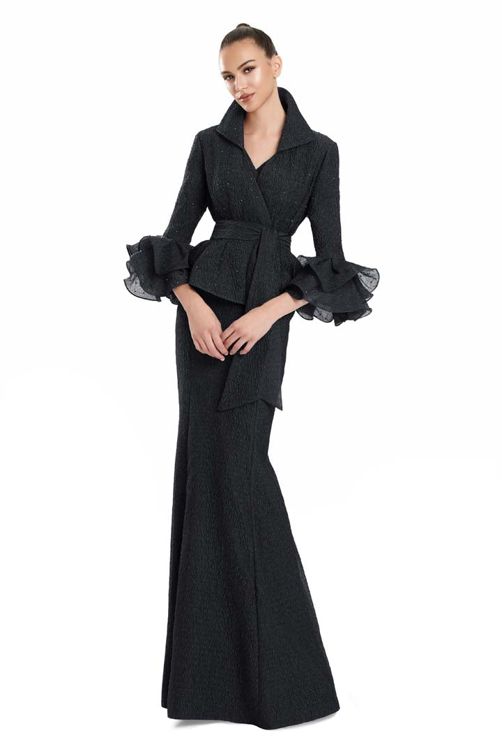 Alexander by Daymor 3131F25 Long Formal Evening Jacket Dress - Navy / 18 Alexander by Daymor 3131F25 Long Formal Evening Jacket Dress - Navy / 18