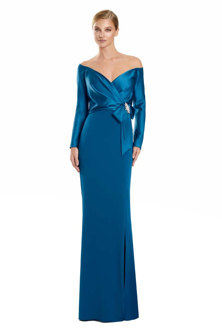 Alexander by Daymor 3133F25 Long Evening Fitted Formal Dress - Midnite / 8 Alexander by Daymor 3133F25 Long Evening Fitted Formal Dress - Midnite / 8