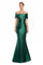 Formal Dresses Fitted Long Formal Evening Pleated Dress Forest