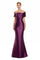 Formal Dresses Fitted Long Formal Evening Pleated Dress Plum