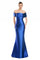 Formal Dresses Fitted Long Formal Evening Pleated Dress Royal