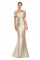 Formal Dresses Fitted Long Formal Evening Pleated Dress Wheat