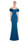 Formal Dresses Floral Formal Long Slit Evening Dress Teal