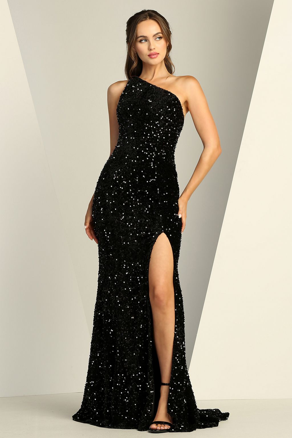 Adora 3140 Long Evening Formal Sequin Fitted Slit Prom Dress
