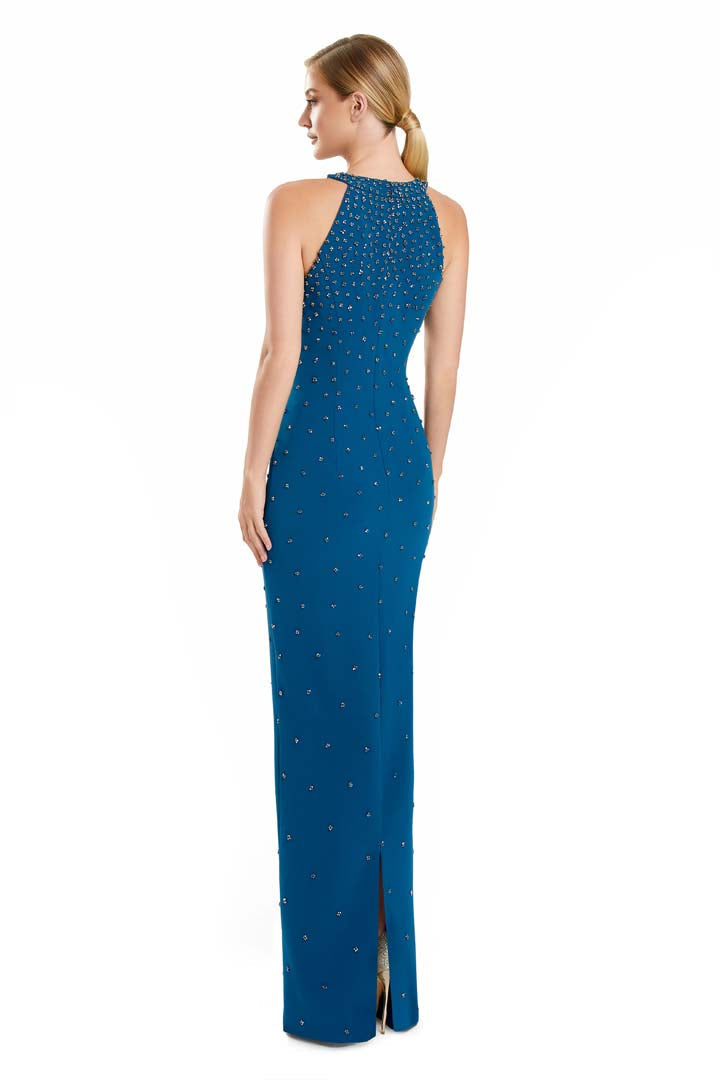 Formal Dresses Fitted Formal Long Beaded Evening Dress Teal