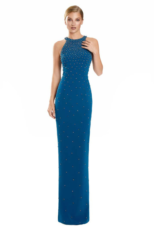 Formal Dresses Fitted Formal Long Beaded Evening Dress Teal